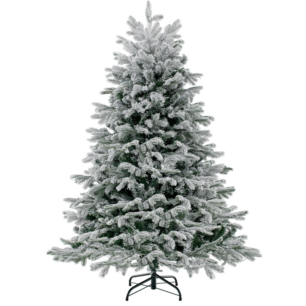 LIVSK Kunstkerstboom 135 cm - 688 Takken - 200 Warmwitte Ledlampen - Vuur- en Allergiebestendig - Eenvoudige Opbouw - Groen & Wit