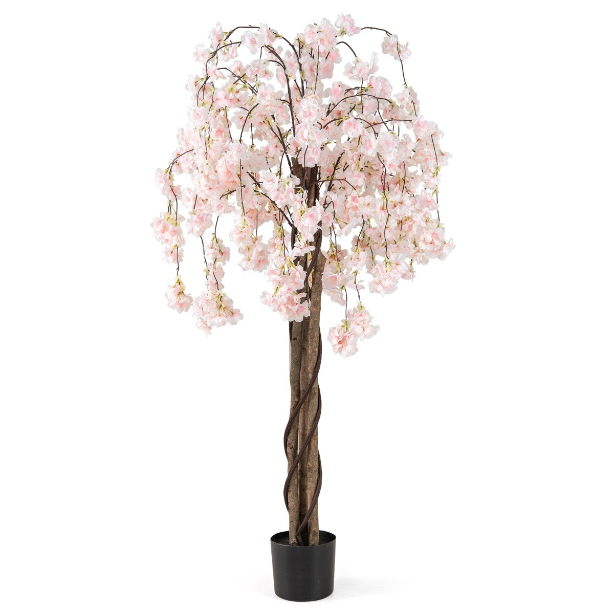 LIVSK Kunstmatige Kersenbloesemboom - Hoogte 163 cm - Realistische Houten Stam - Onderhoudsvrij - Perfect voor Elk Interieur - Wit