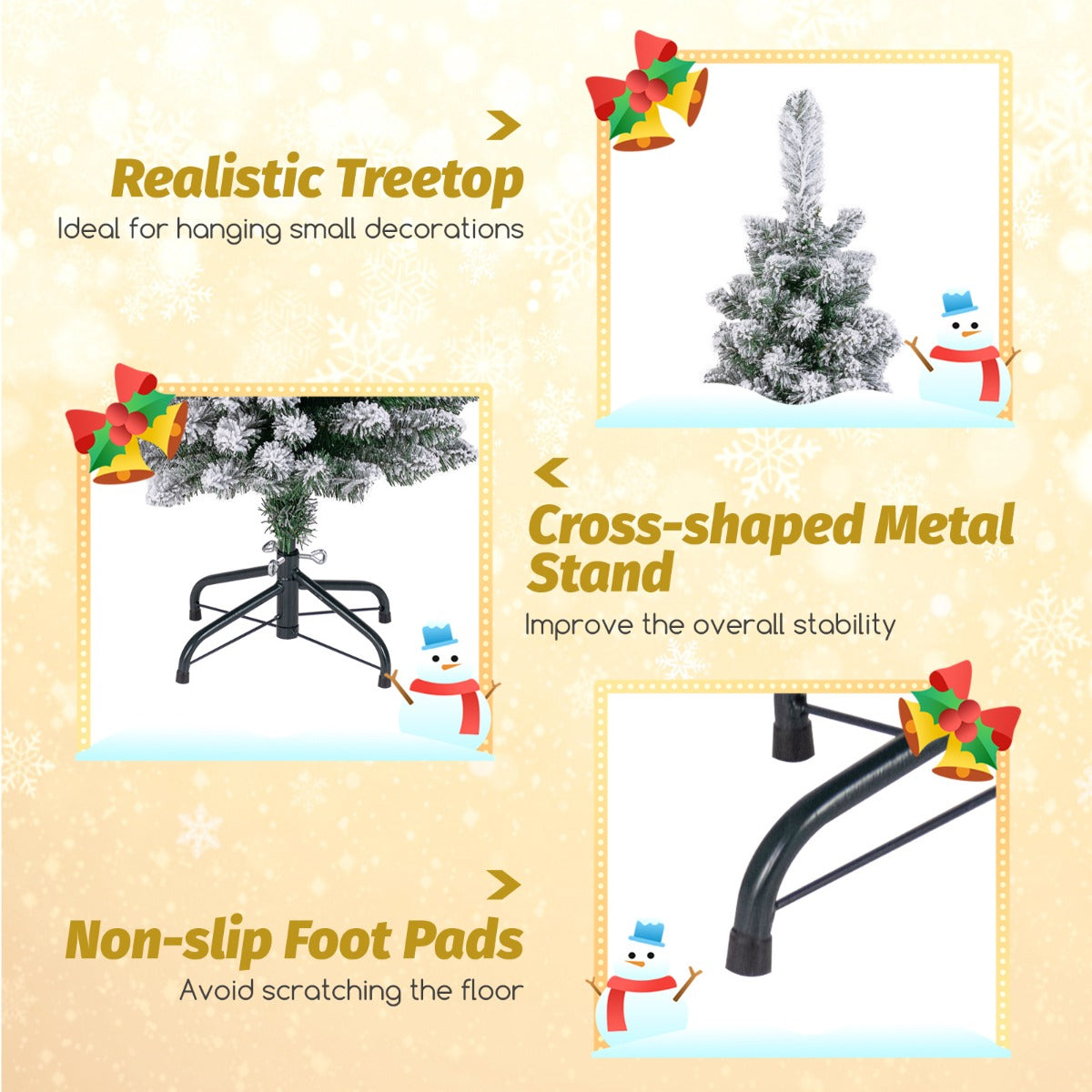 LIVSK Kunstkerstboom met Sneeuw - Potloodvormig 150 cm - 240 Takpunten - Brandvertragend PVC - Inklapbare Standaard - Groen