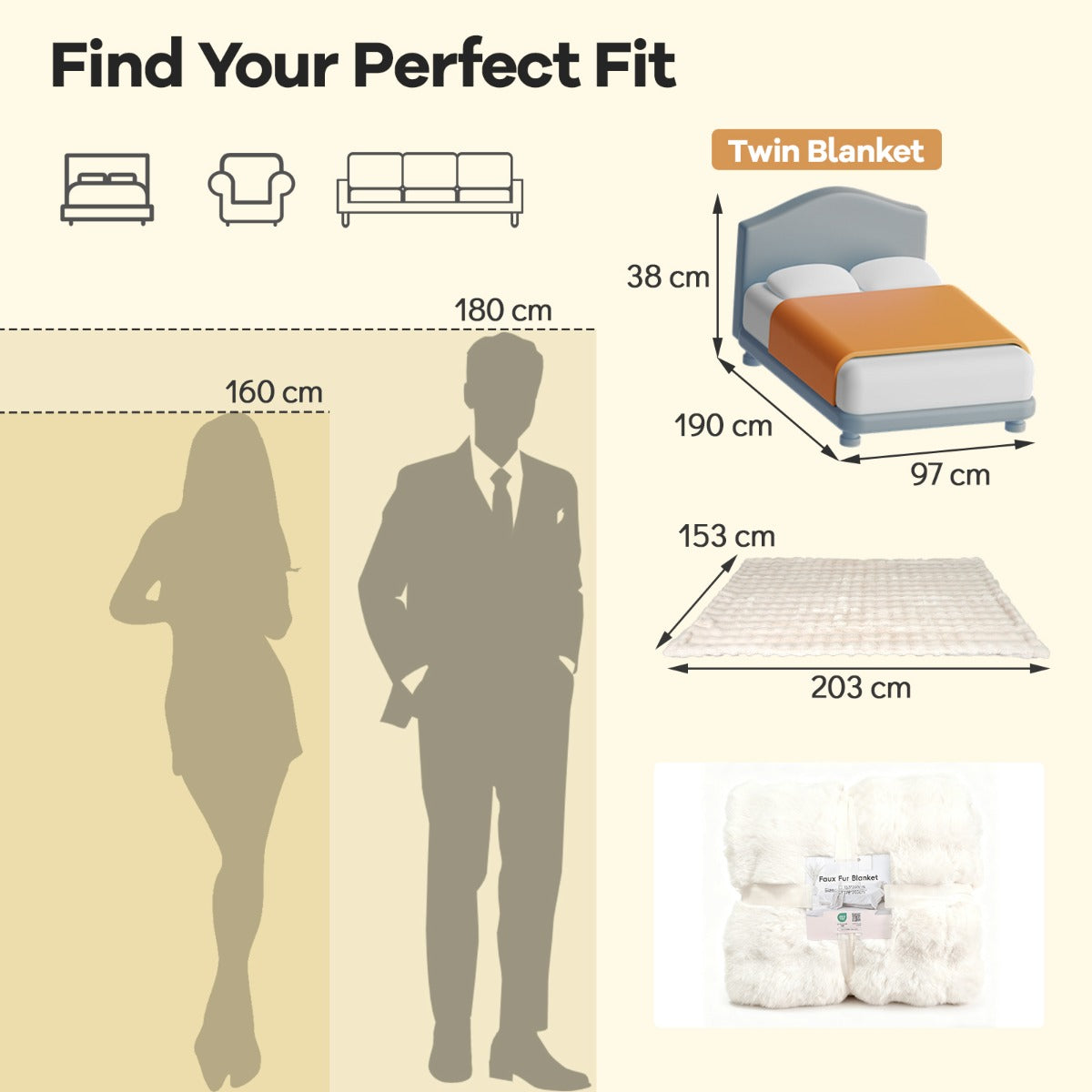 Livsk costway kunstmatige konijnenbontdeken dikke dubbelzijdige sprei imitatiekonijnenbont fleece m 1 1