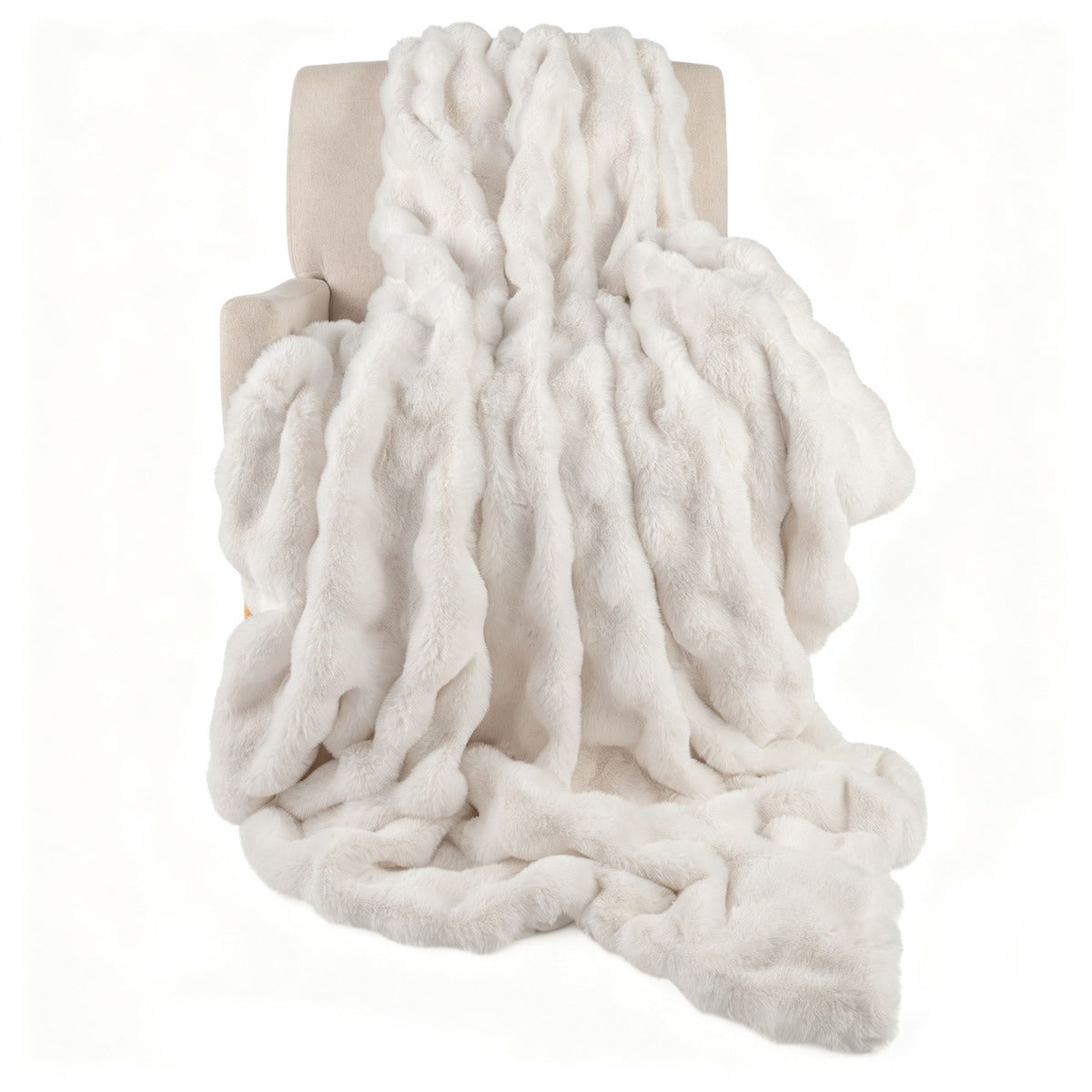 Livsk costway kunstmatige konijnenbontdeken dikke dubbelzijdige sprei imitatiekonijnenbont fleece m