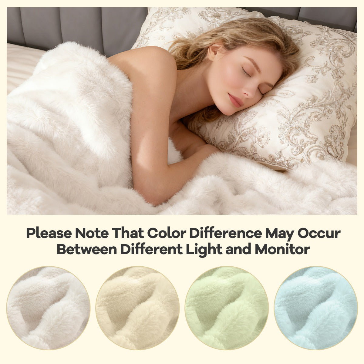 Livsk costway kunstmatige konijnenbontdeken dikke dubbelzijdige sprei imitatiekonijnenbont fleece m 3