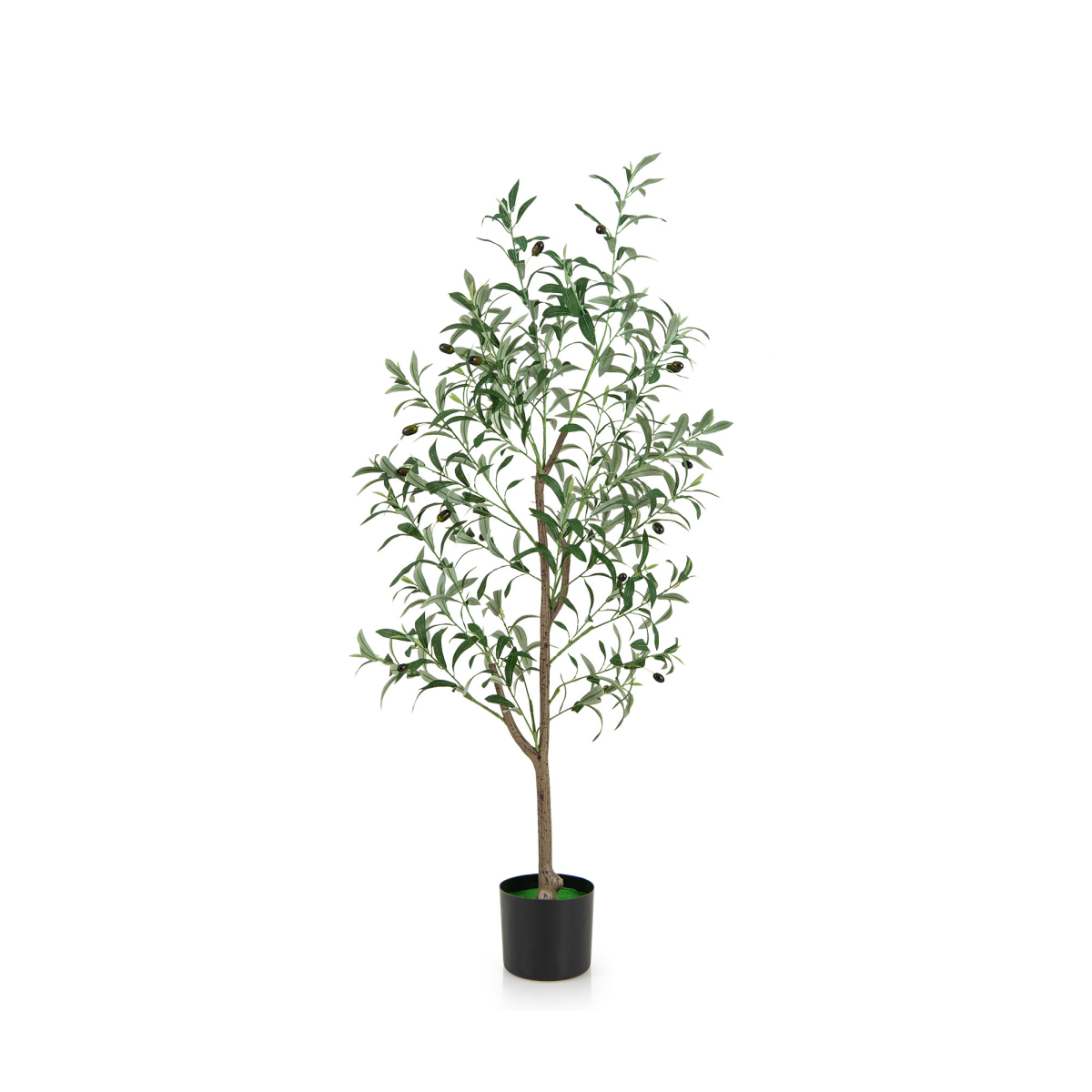 LIVSK Kunstolijfboom Set van 2 - 130 cm Hoog - Realistische Bladeren en Olijfvruchten - Onderhoudsvrij - Voor Binnen en Buiten -