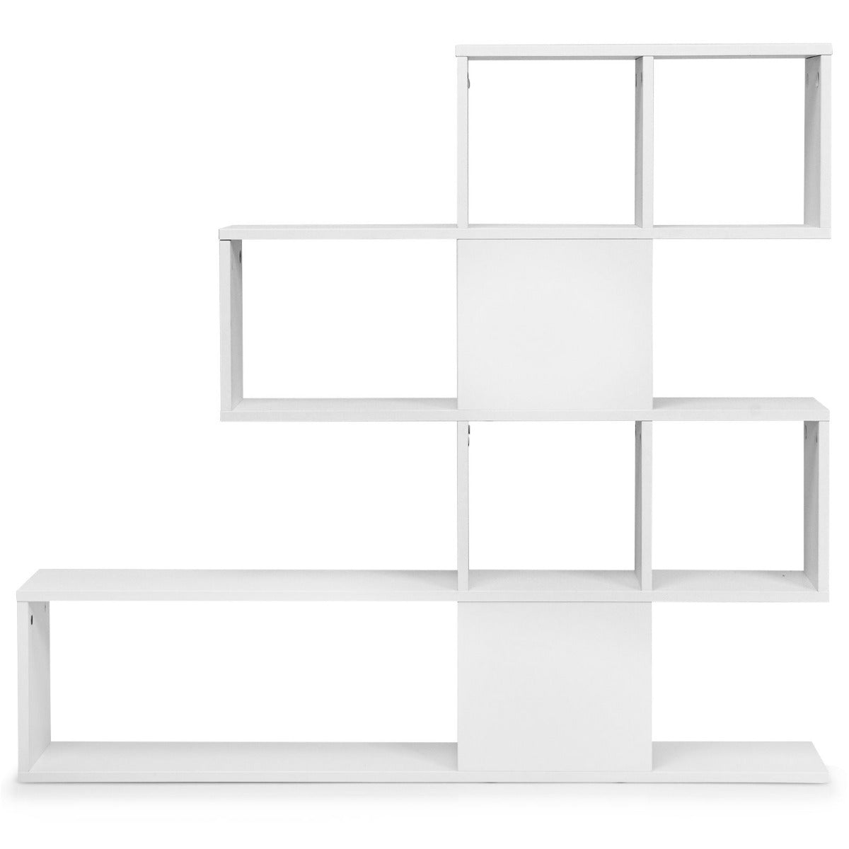 LIVSK Ladder Boekenkast met 5 Planken - Trapvormig Design - Stevig Houten Frame - Antikantelmechanisme - 120 x 19,5 x 109 cm - Wit