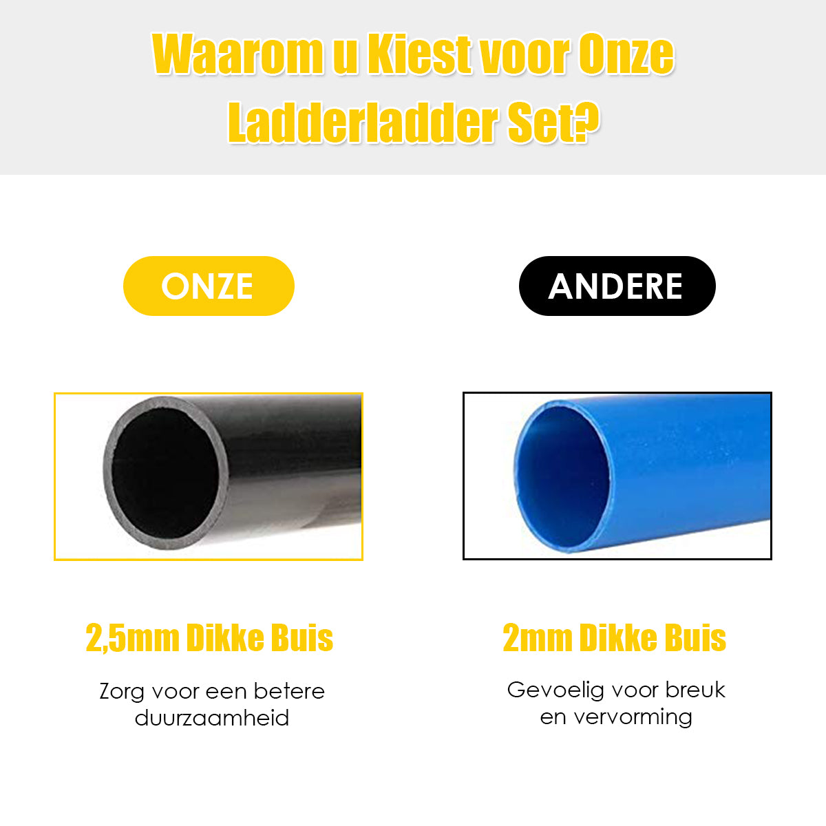 LIVSK Laddergolfset Binnen en Buiten - Voor 2 tot 4 Spelers - Duurzame PVC - Inclusief Draagtas - Veilig voor Kinderen - Wit
