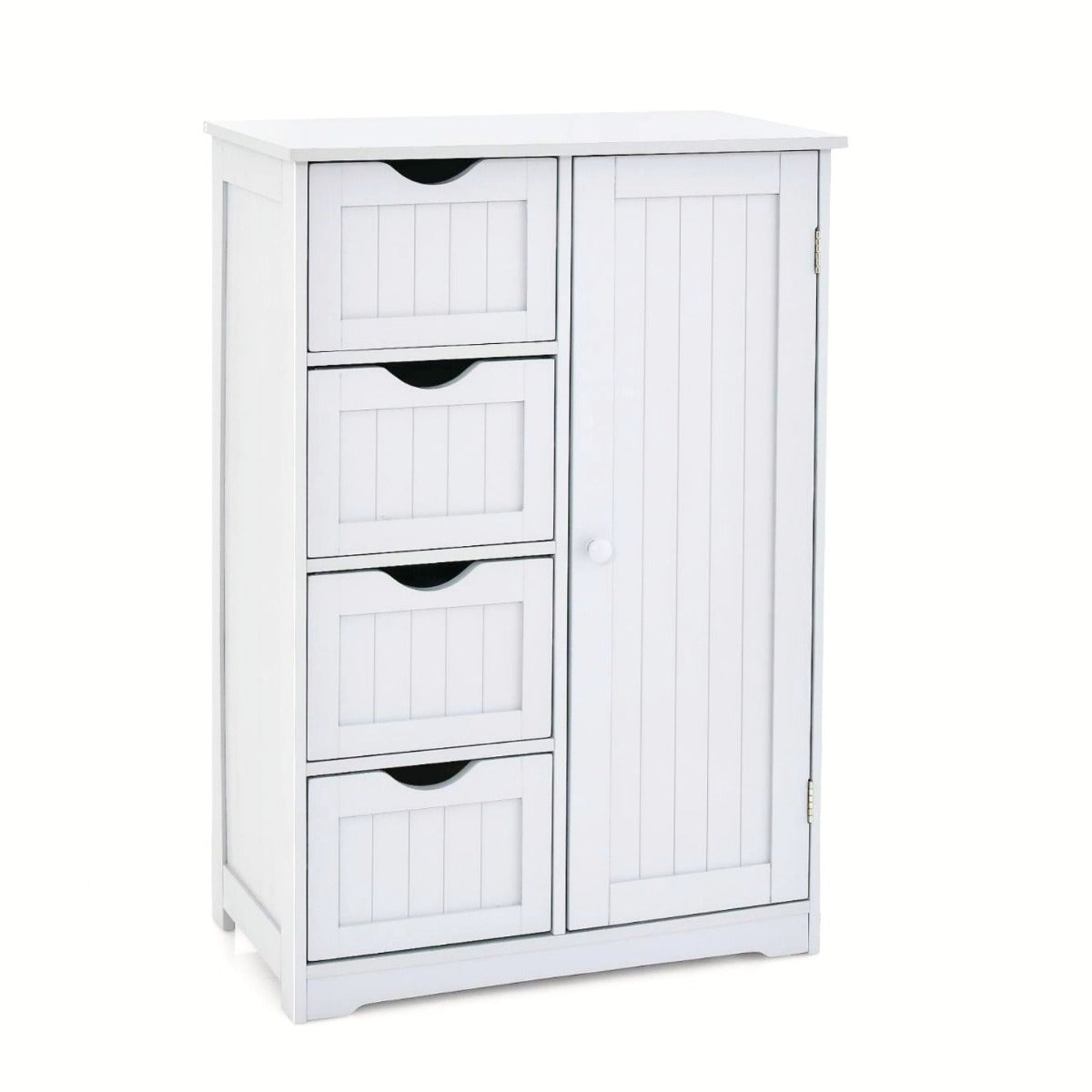 LIVSK Verstelbare Badkamerkast - Vrijstaand met 4 Lades en Ruim Blad - Duurzaam MDF - Tot 65 kg - Wit