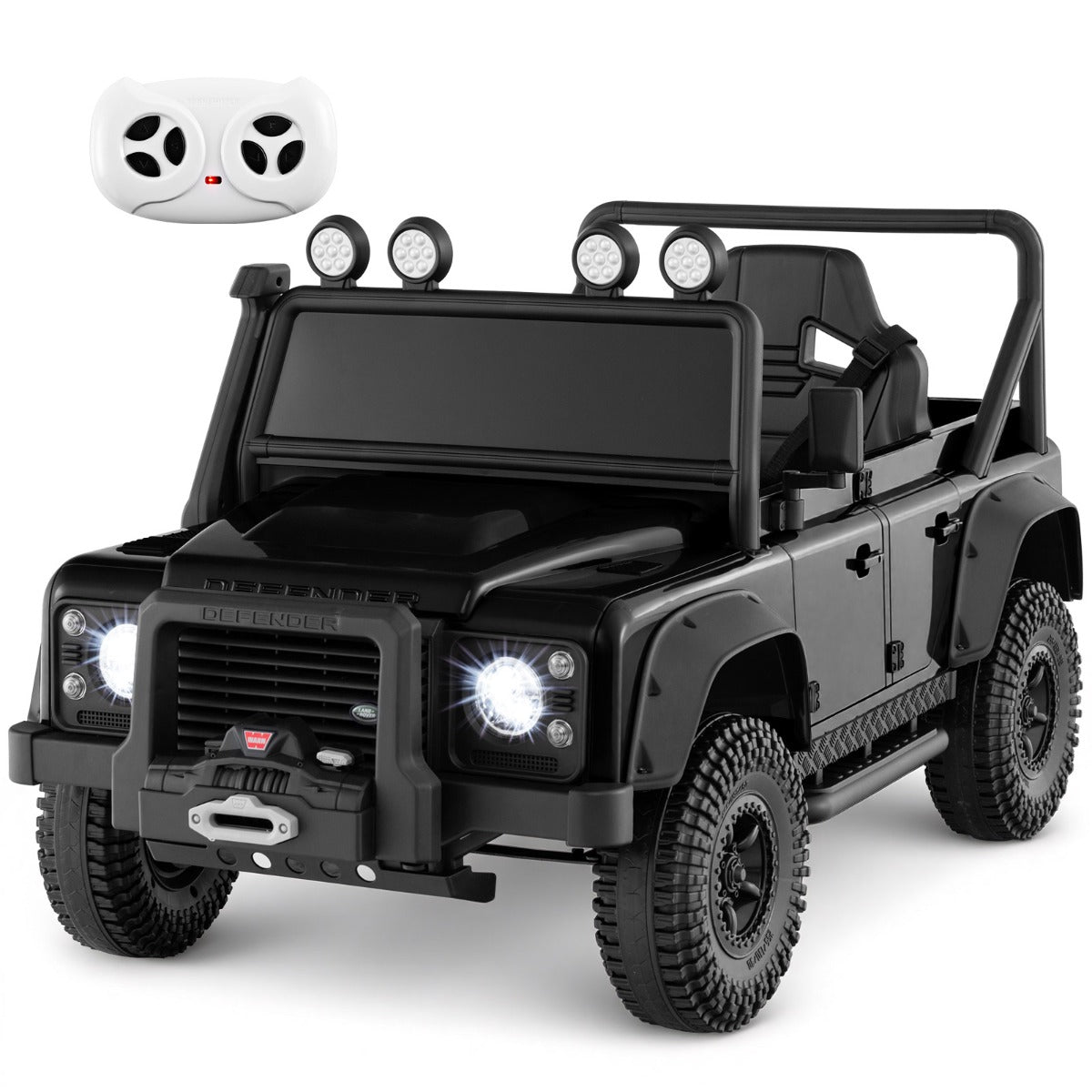 Livsk costway land rover speelgoedauto onder licentie elektrische auto 12 v voor kinderen met afstandsbediening voor ouders zwart 1 1