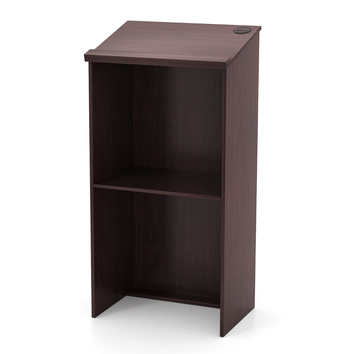 Livsk costway lessenaar lectern staande bureau van hout voor klaslokalen kantoor restaurant seminar bruin 1 1