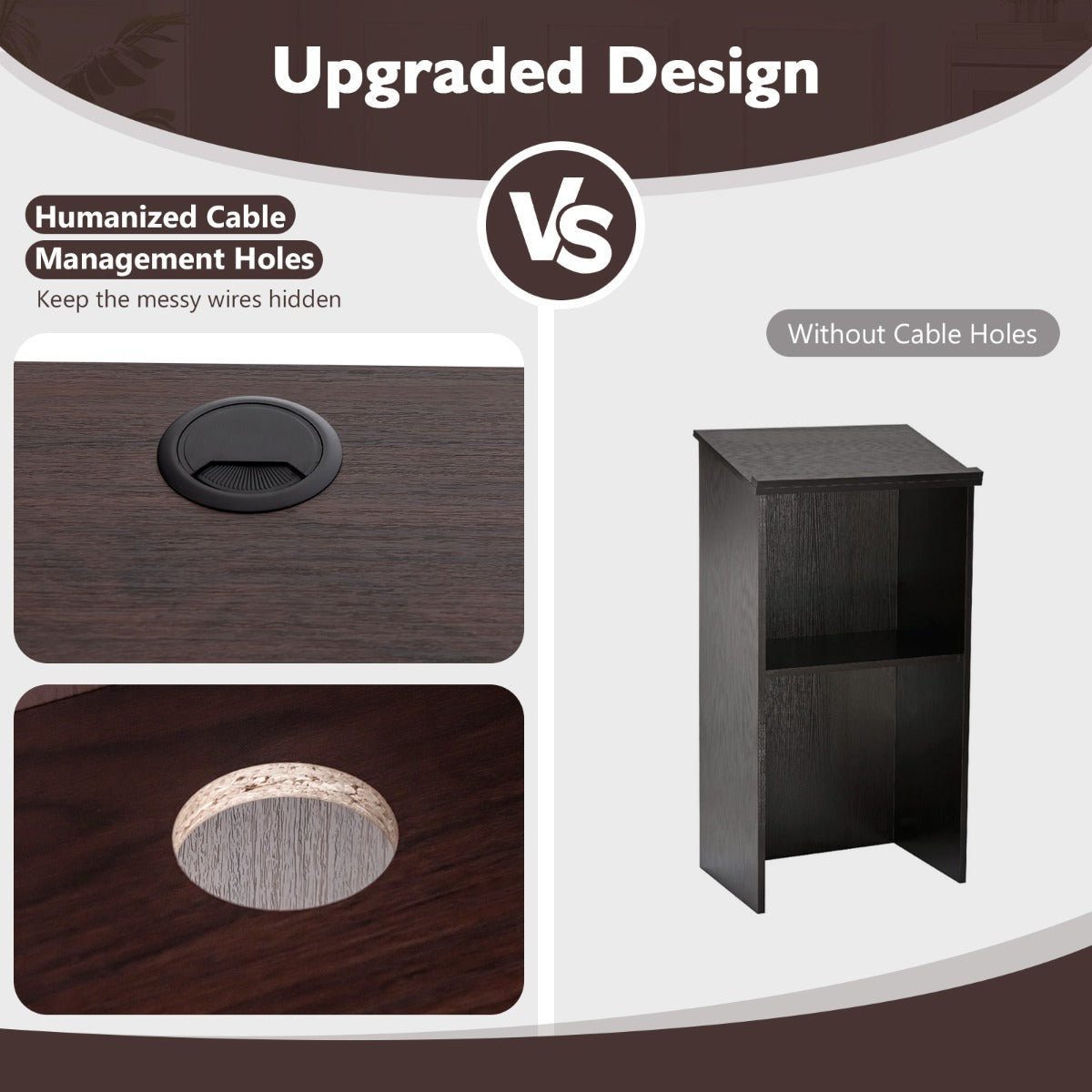 Livsk costway lessenaar lectern staande bureau van hout voor klaslokalen kantoor restaurant seminar bruin 5