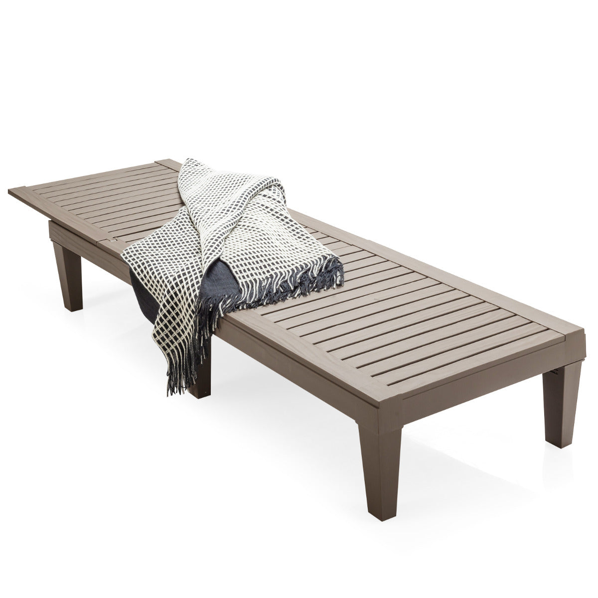 Livsk costway ligstoel tuin ligstoel met verstelbare rugleuning strand ligstoel ligstoel 190 x 575 x 29 cm bruin 1