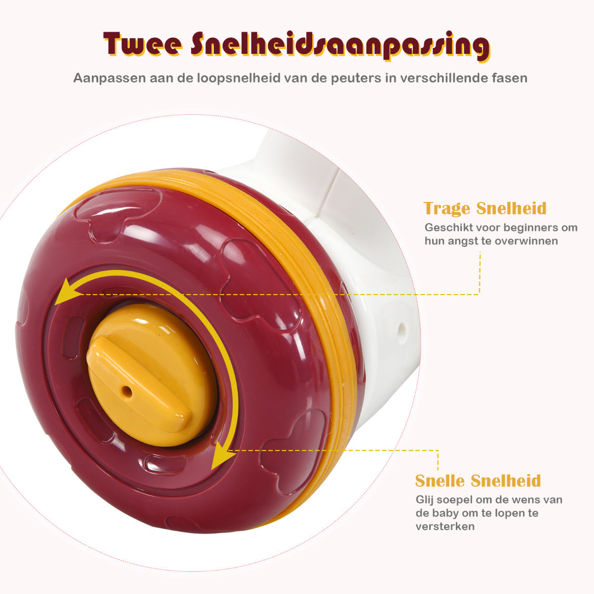LIVSK 3-in-1 Baby Wandelaar - Veilig ABS/PP - Stabiele Driehoekstructuur - Leerzaam Speelpaneel - Voor 6-36 maanden - Roze