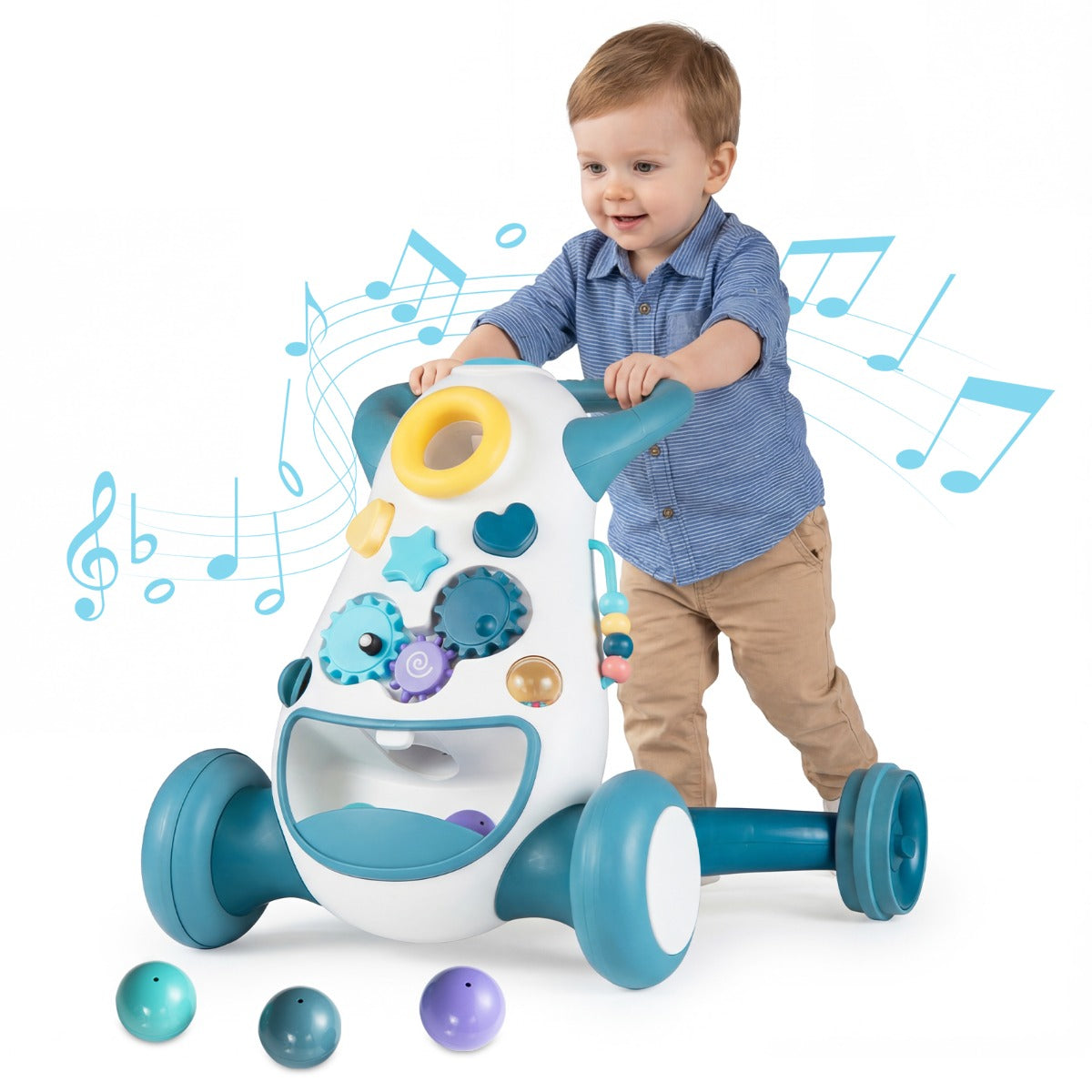 Livsk costway loopwagen babywalker met muziek en licht interactieve loopwagen voor kinderen van 12 36 maanden blauw 1 1