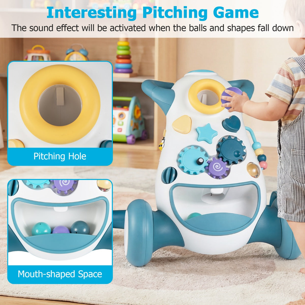 Livsk costway loopwagen babywalker met muziek en licht interactieve loopwagen voor kinderen van 12 36 maanden blauw 6