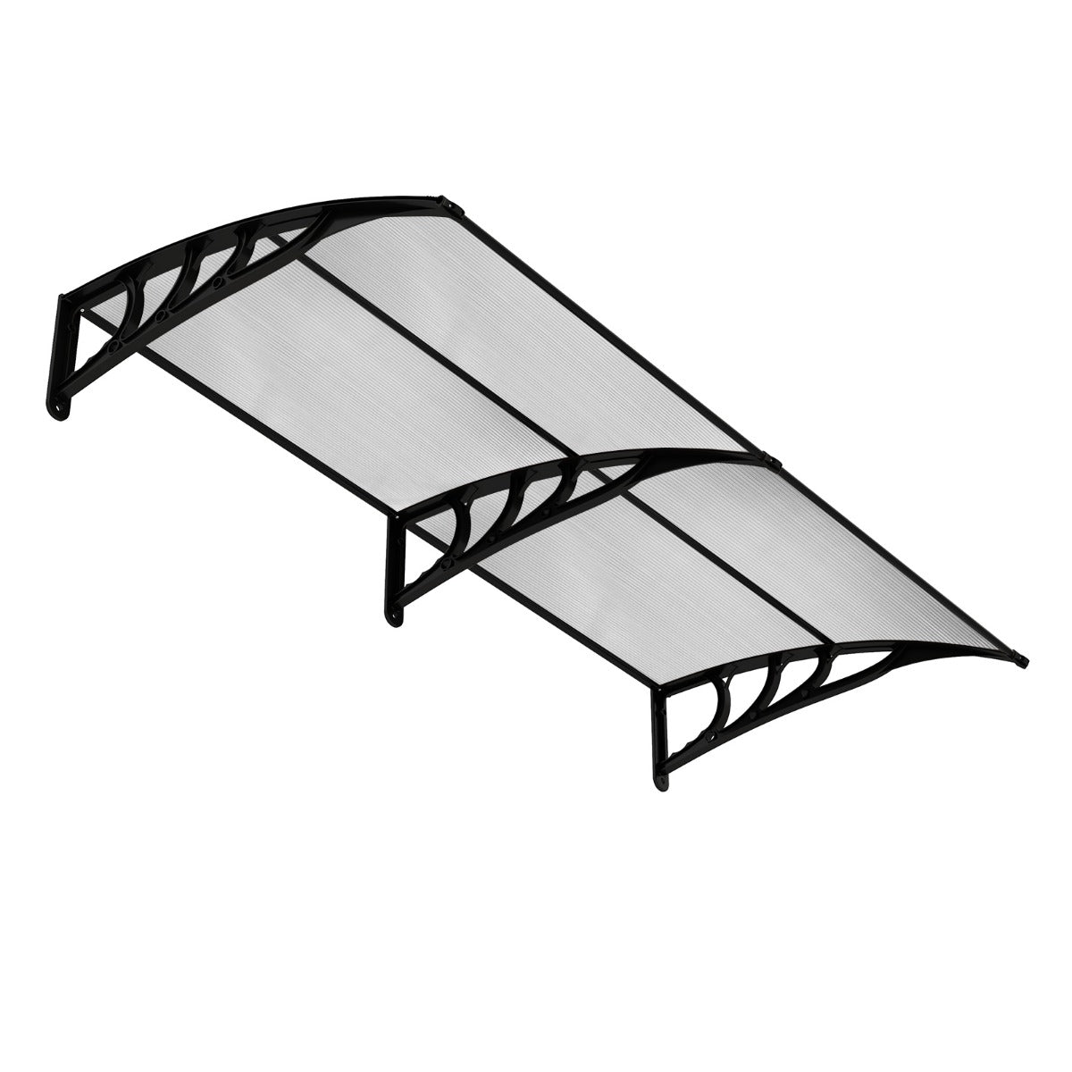 LIVSK Luifel voor Huisdeur - Polycarbonaat Panelen - Aluminium Frame - Weerbestendig - Eenvoudige Installatie - 199 x 99 cm -