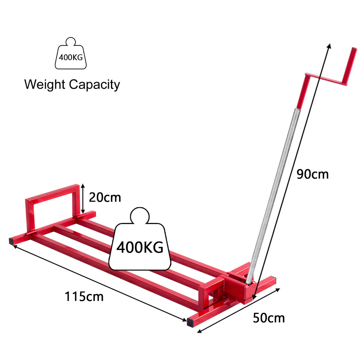 LIVSK Universele Grasmaaierheffer - Verstelbaar tot 400 kg - Inklapbaar - Duurzaam Staal - Voor Tuinmachines - 115 x 50 x 20 cm -