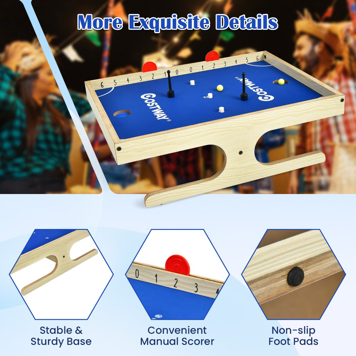 LIVSK Magnetische Minivoetbaltafel - Inclusief 2 Ballen, 2 Markeerstiften en 3 Magneten - Duurzaam MDF - 45 x 33,5 x 14 cm -