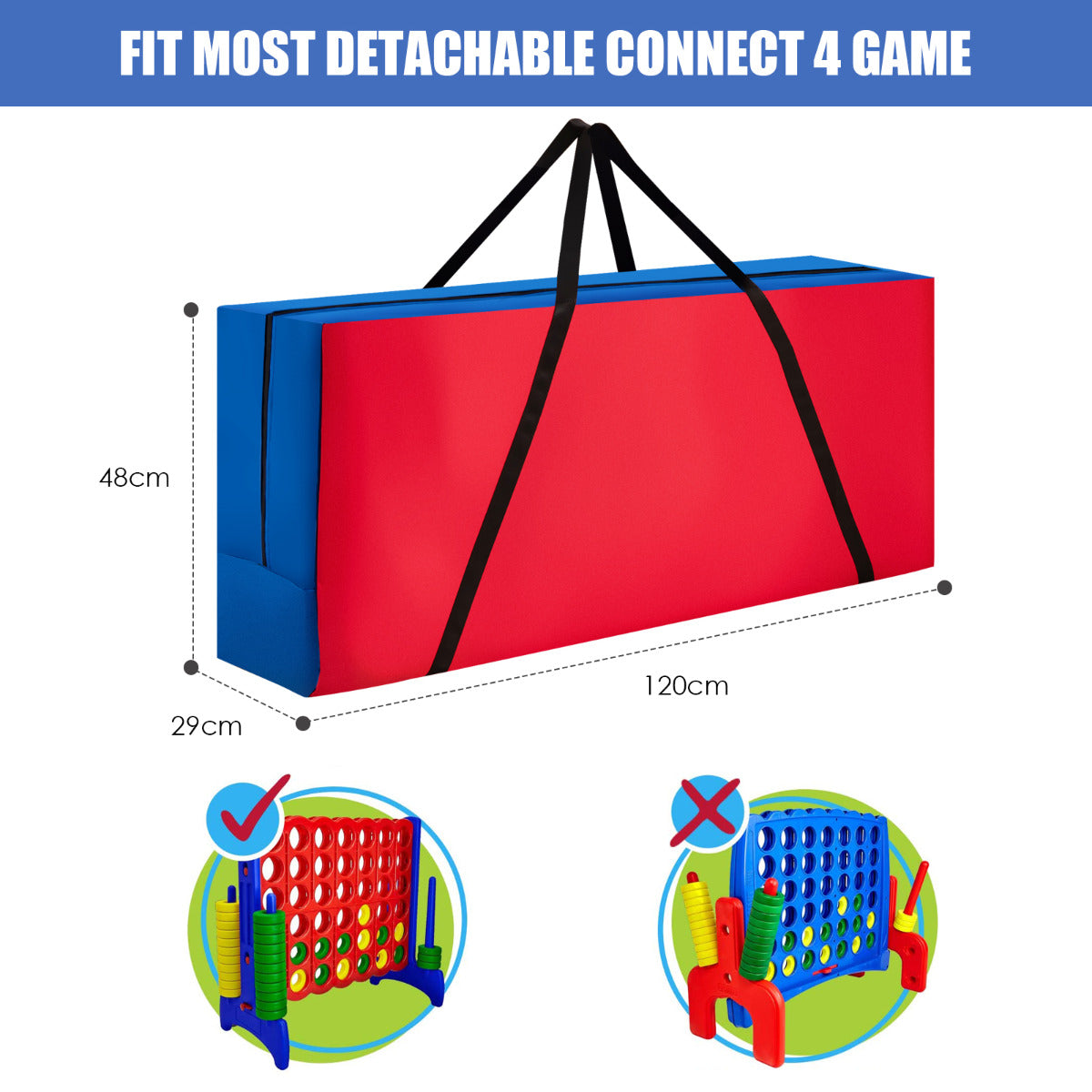 LIVSK Draagtas voor Reuze 4 op een Rij - Ergonomische Schouderriemen - Ruime Opbergruimte - Duurzaam Oxford Doek - 120 x 30 x 50