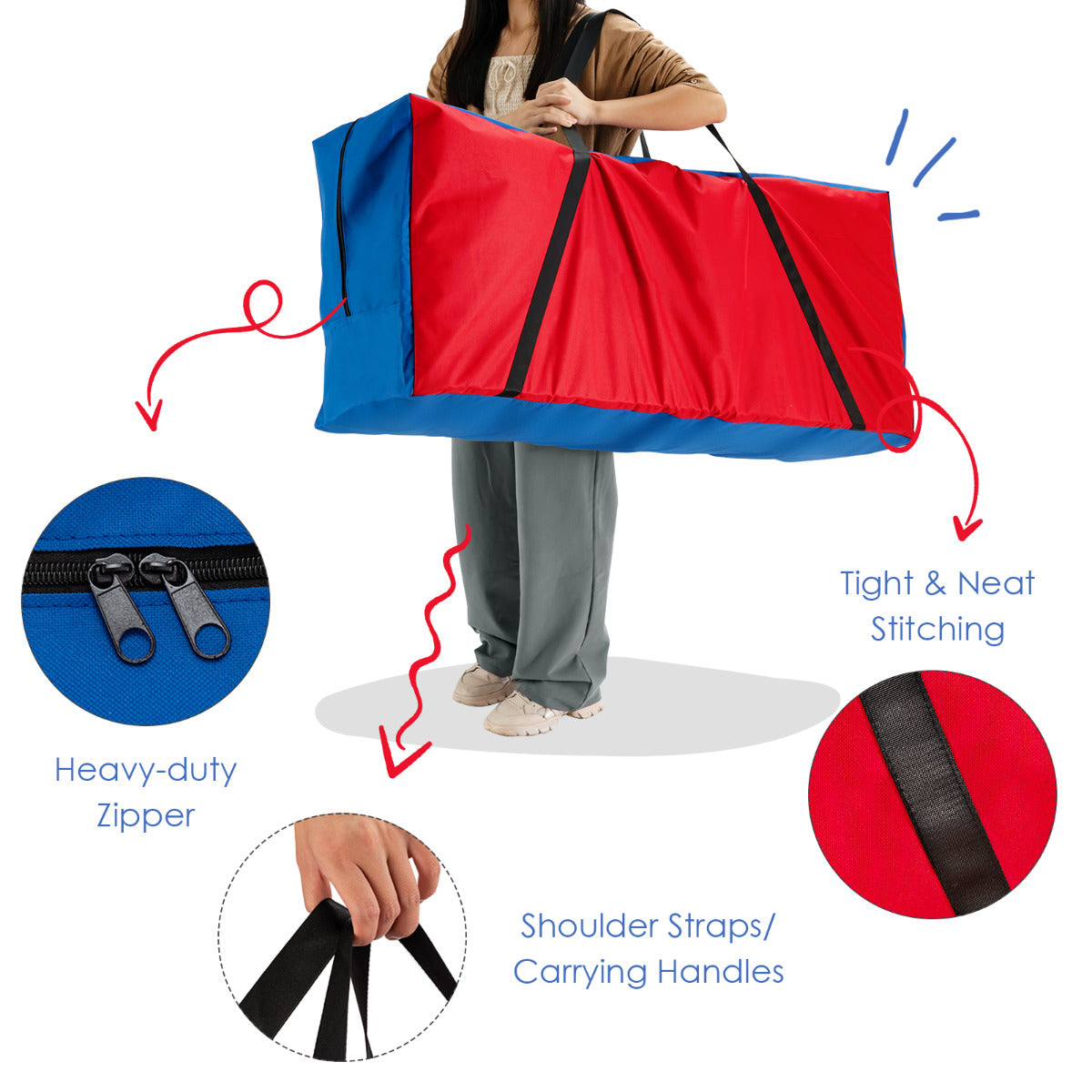 LIVSK Draagtas voor Reuze 4 op een Rij - Ergonomische Schouderriemen - Ruime Opbergruimte - Duurzaam Oxford Doek - 120 x 30 x 50
