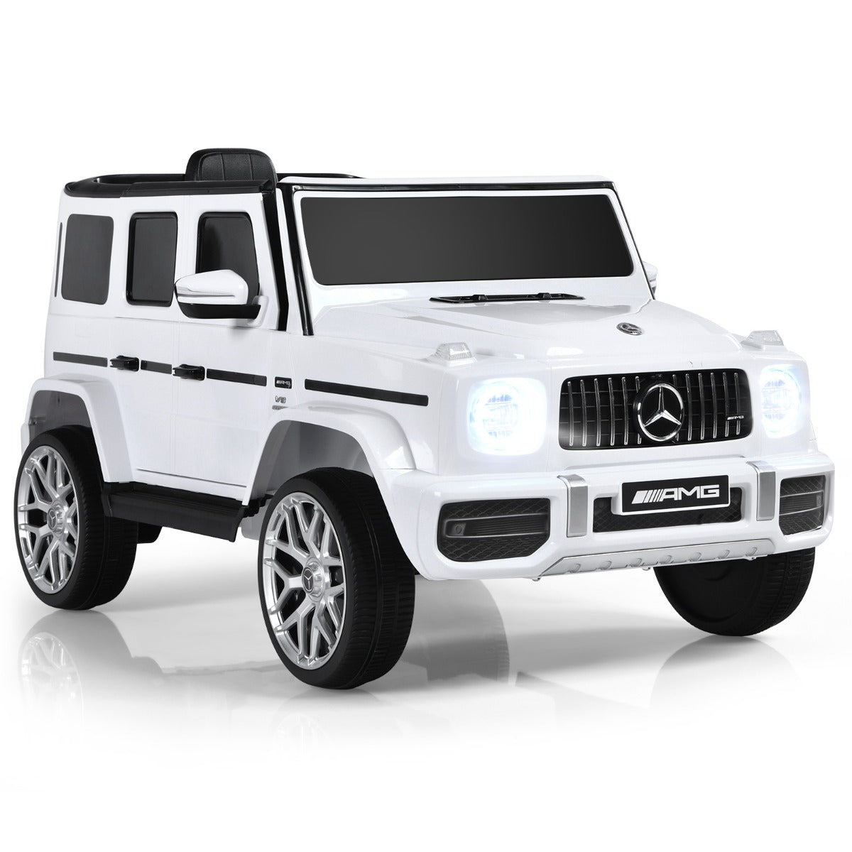 LIVSK Mercedes-rijauto voor Kinderen - Afstandsbediening - FM-radio en Muziek - Veiligheidsgordel - Tot 30 kg - Wit