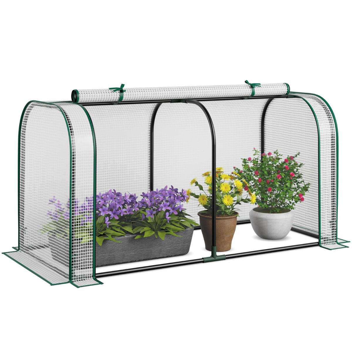 LIVSK 2-in-1 Minikas - Waterdicht met PE-beschermhoes - Gegalvaniseerd Metalen Frame - Optimale Ventilatie - 118 x 55 x 60 cm -