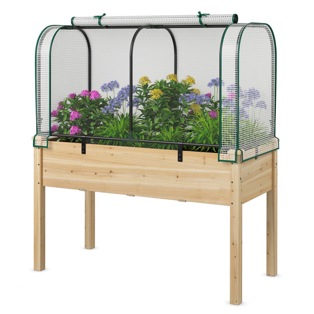 LIVSK 2-in-1 Minikas - Waterdicht met PE-beschermhoes - Gegalvaniseerd Metalen Frame - Optimale Ventilatie - 118 x 55 x 60 cm -