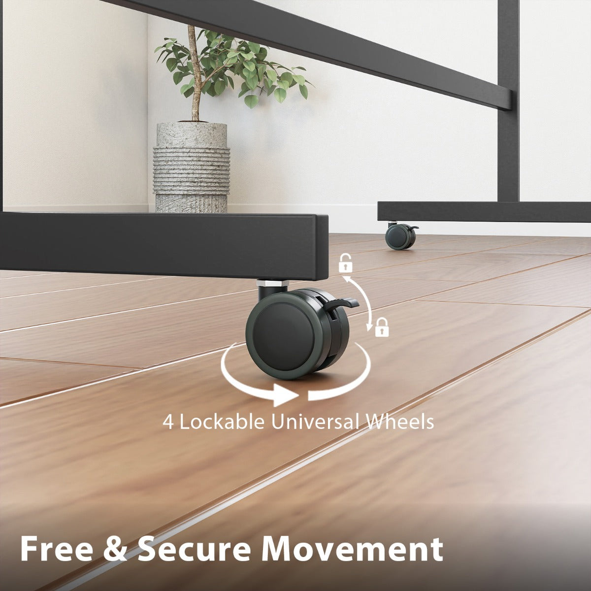 Livsk costway mobiel whiteboard dubbelzijdig magnetisch bord met standaard 2 verstelbare hoogtes en vergrendelbare wieltjes zwart