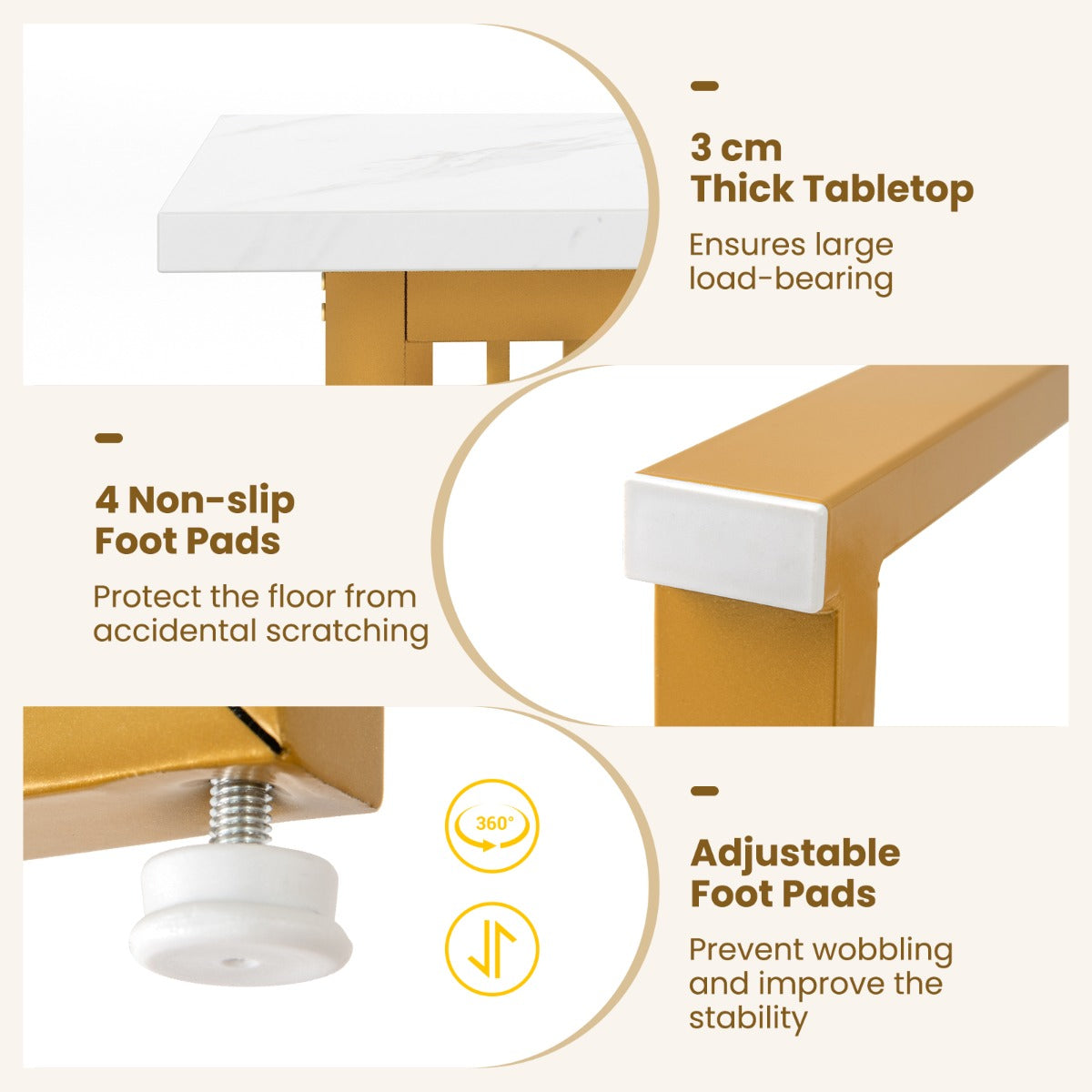 Livsk costway moderne eettafel voor 6 8 personen rechthoekige keukentafel 160 cm met imitatie marmeren blad tafel voor eetkamer woonkamer 5