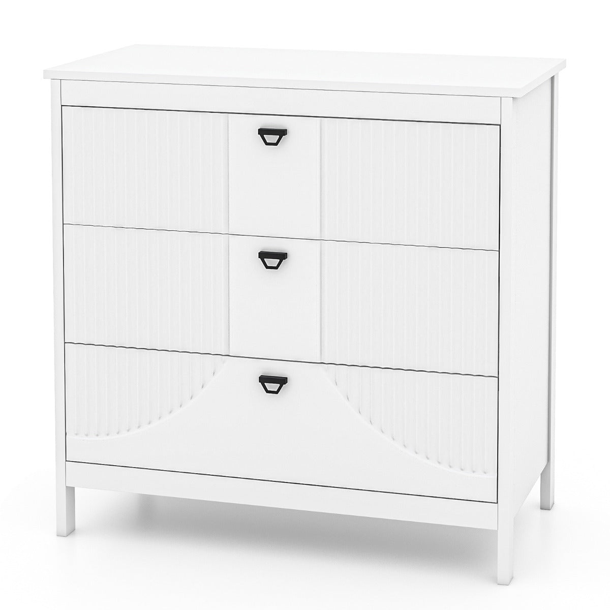 LIVSK Multifunctionele Ladekast - 3 Uittrekbare Lades - Stevig MDF - Tot 60 kg - Antislip Glijders - 80 x 40 x 79 cm - Wit