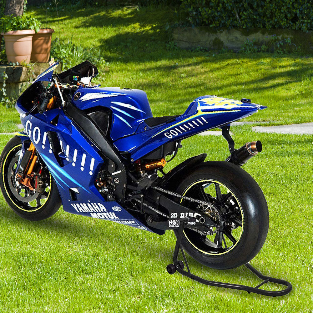 LIVSK Professionele Motorfiets Reparatiestandaard - Verstelbare Arm van 71 tot 86 cm - Stalen Constructie - Zwart