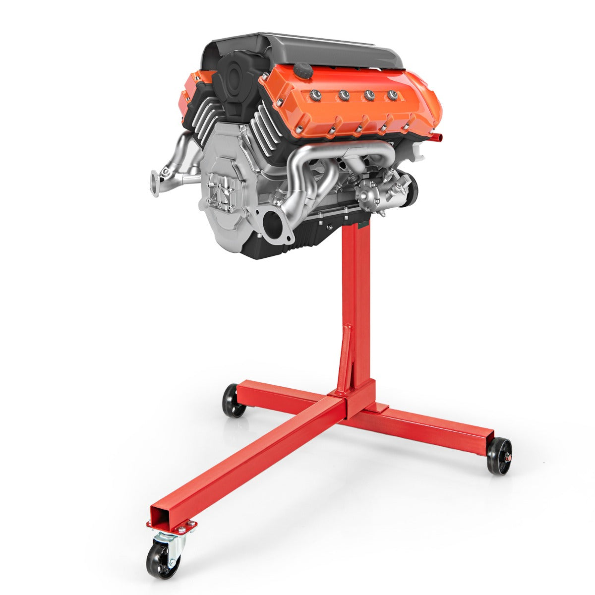 Livsk costway motorstandaard met een capaciteit van 340 kg zware hefstandaard met 360 graden draaibare kop 4 verstelbare armen motorkrik 1 1