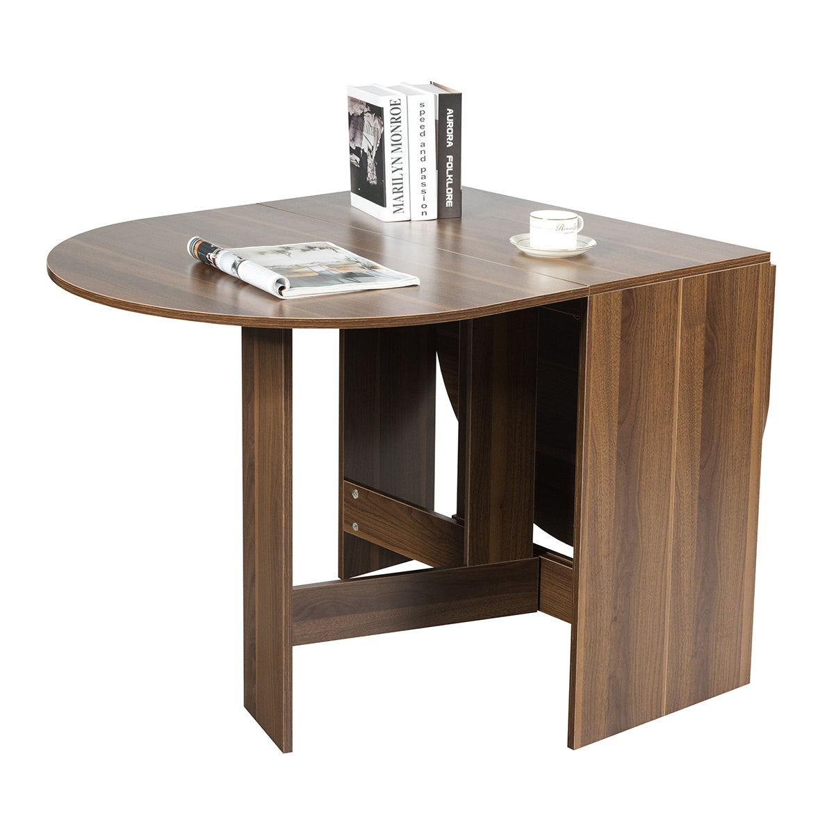 LIVSK Opvouwbare Eettafel - Multifunctioneel en Ruimtebesparend - Ronde Hoeken voor Veiligheid - 163 x 80 x 75 cm - Zoals