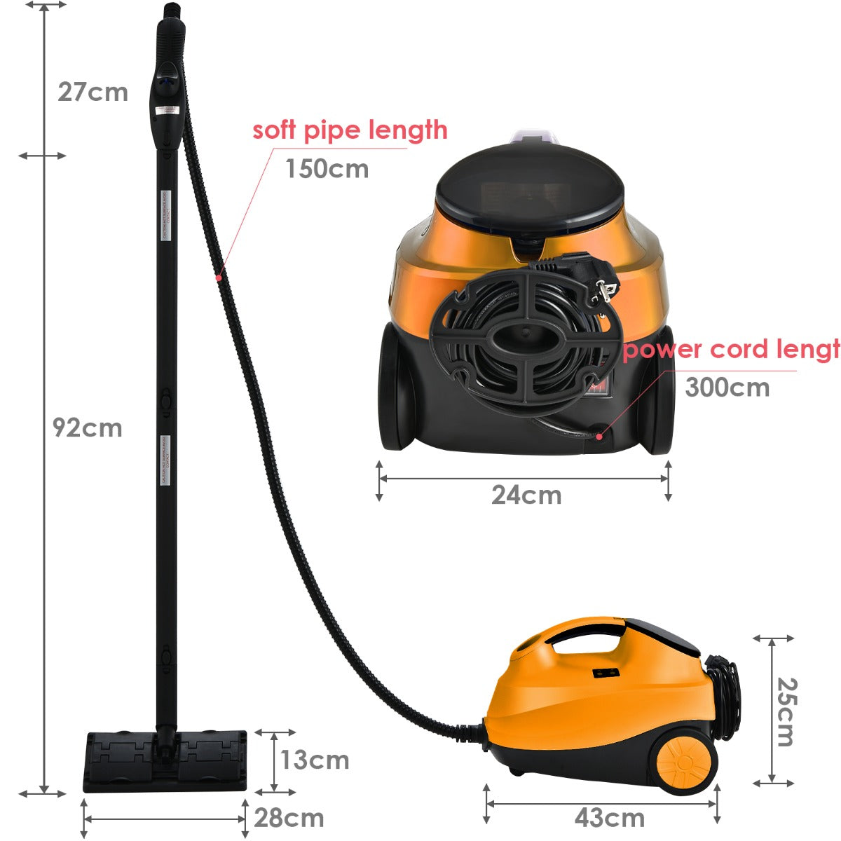 LIVSK Multifunctionele Stoomreiniger - 2000 W - 1,5L Tank - 45 minuten Stoomtijd - 19 Accessoires - Veilig en Chemicaliënvrij -