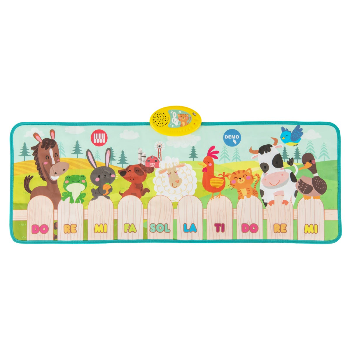 LIVSK Dierenboerderij Pianomat - 10 Dierengeluiden & 10 Pianotoetsen - Opvouwbaar & Antislip - Educatief Speelgoed - 95 x 36 cm -