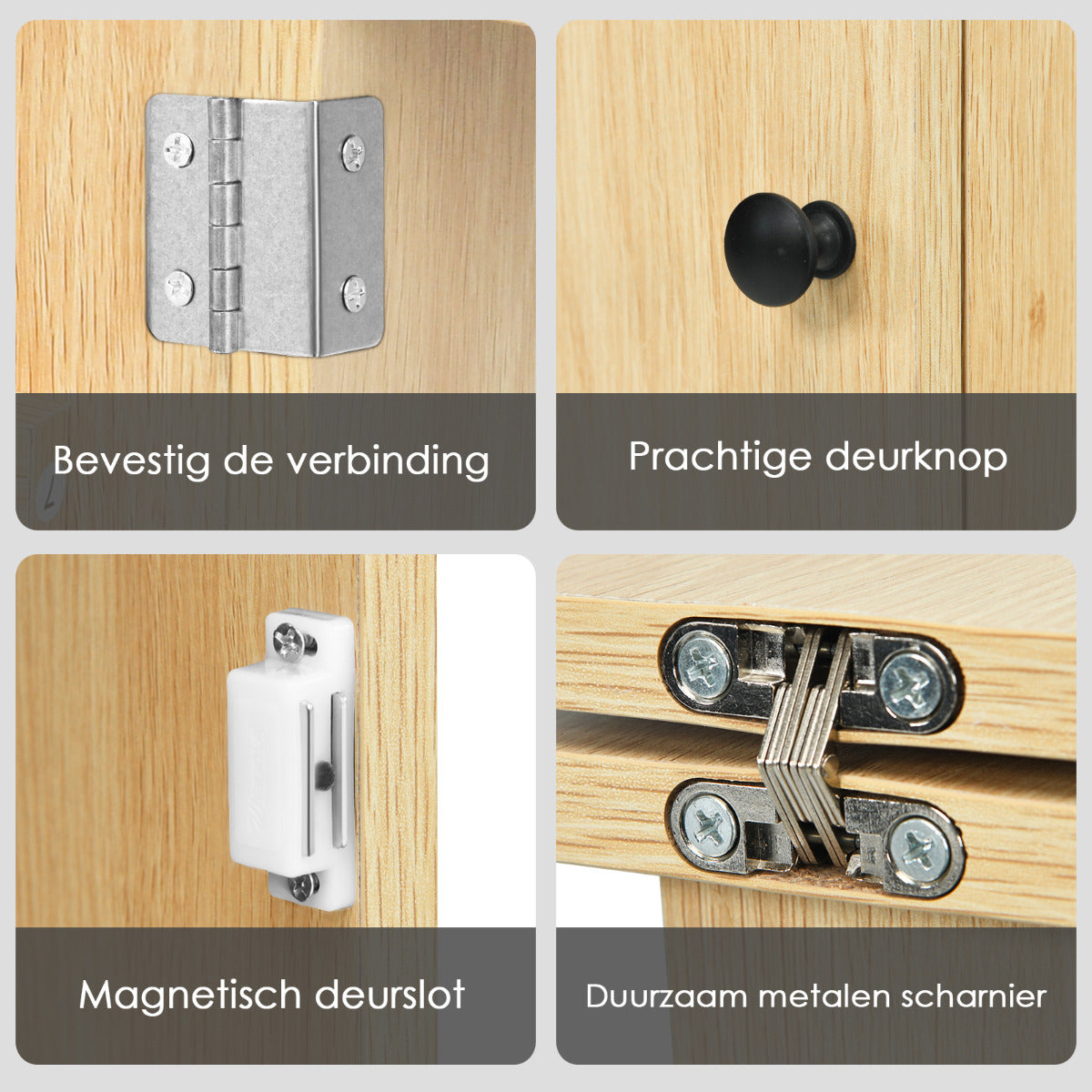 LIVSK Opklapbare Naaimachinetafel - Ruimtebesparend - 3 Opbergvakken - Flexibele Zwenkwielen - Hoogwaardig MDF - Licht notenhout