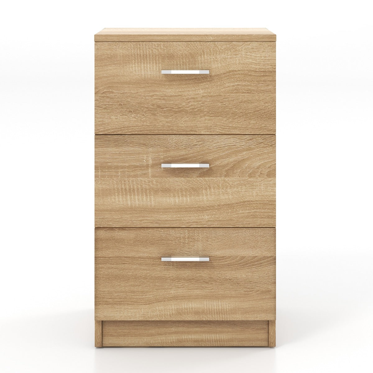 LIVSK Nachtkastje met 3 Laden - Hoogwaardig Spaanplaat - Compact Ontwerp - Ruime Opbergruimte - 38 x 35 x 66 cm - Natuurlijke