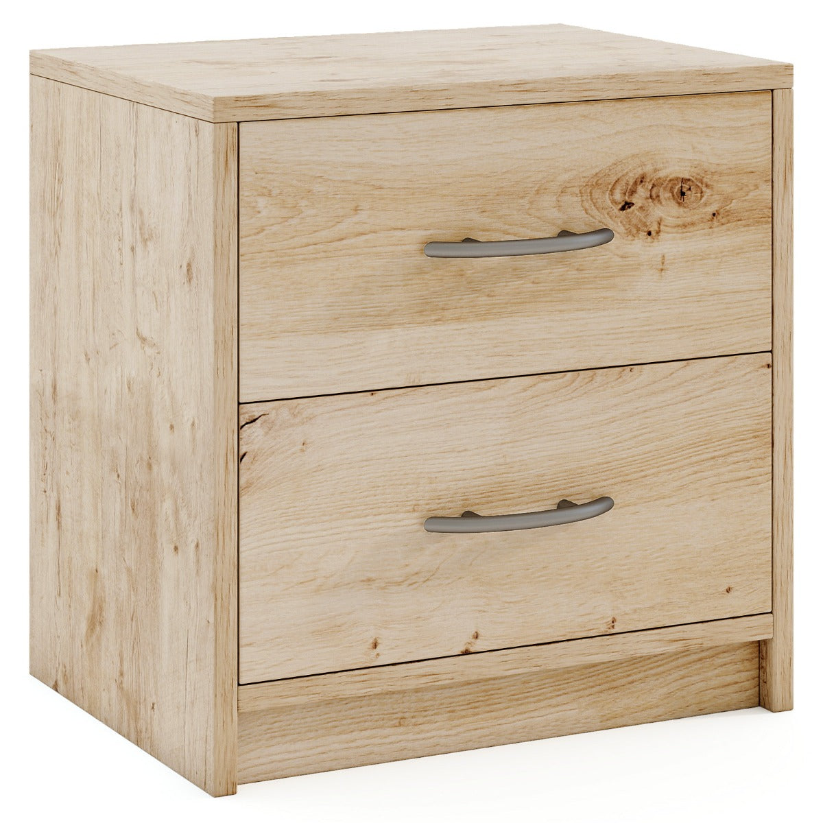 LIVSK Modern Nachtkastje met 2 Uittrekbare Lades - Robuust en Duurzaam - Tijdloos Design - Eiken / Wit