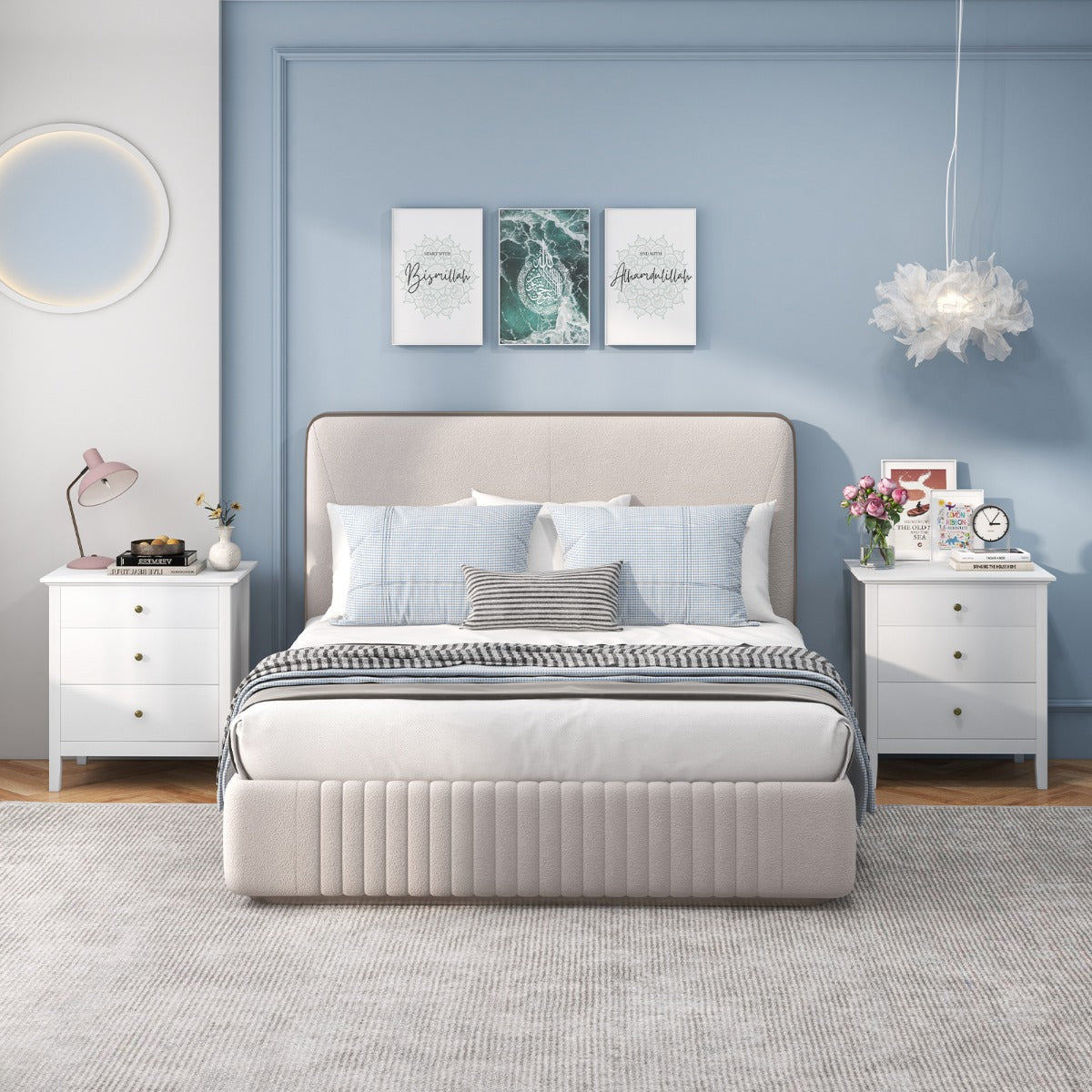 LIVSK Nachtkastje met 3 Lades - Hoogwaardig MDF - Multifunctioneel - Duurzaam en Elegant - 61 x 46 x 66 cm - Wit