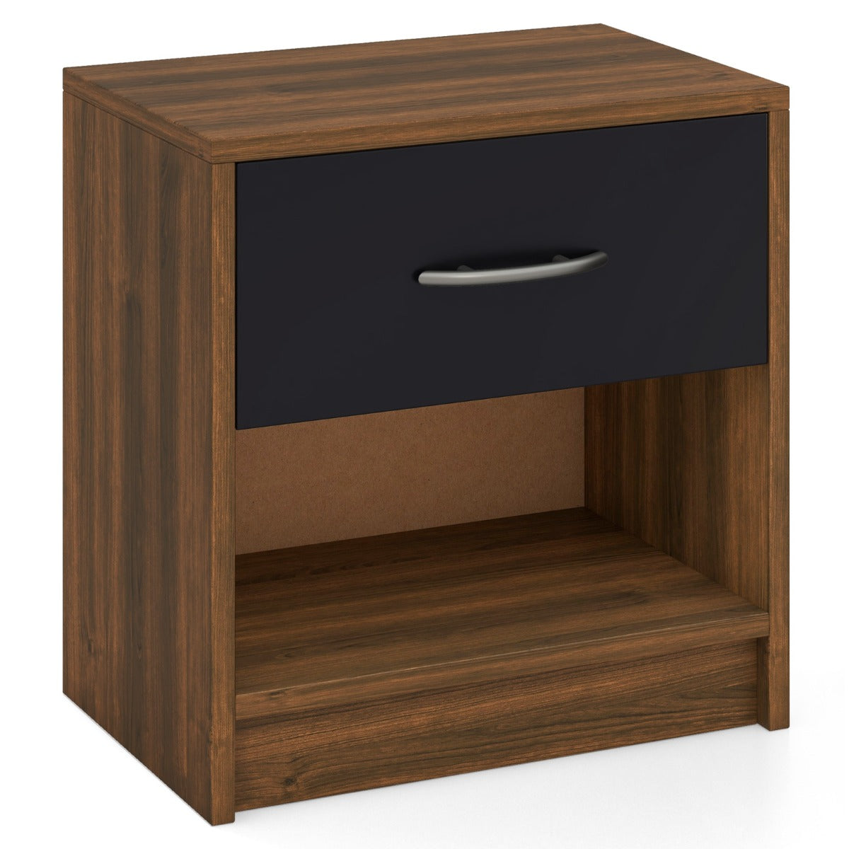 LIVSK Nachtkastje met Uittrekbare Lade - Ruim Bovenblad en Open Plank - Stevige Structuur met Antislip Pads - Modern Design -