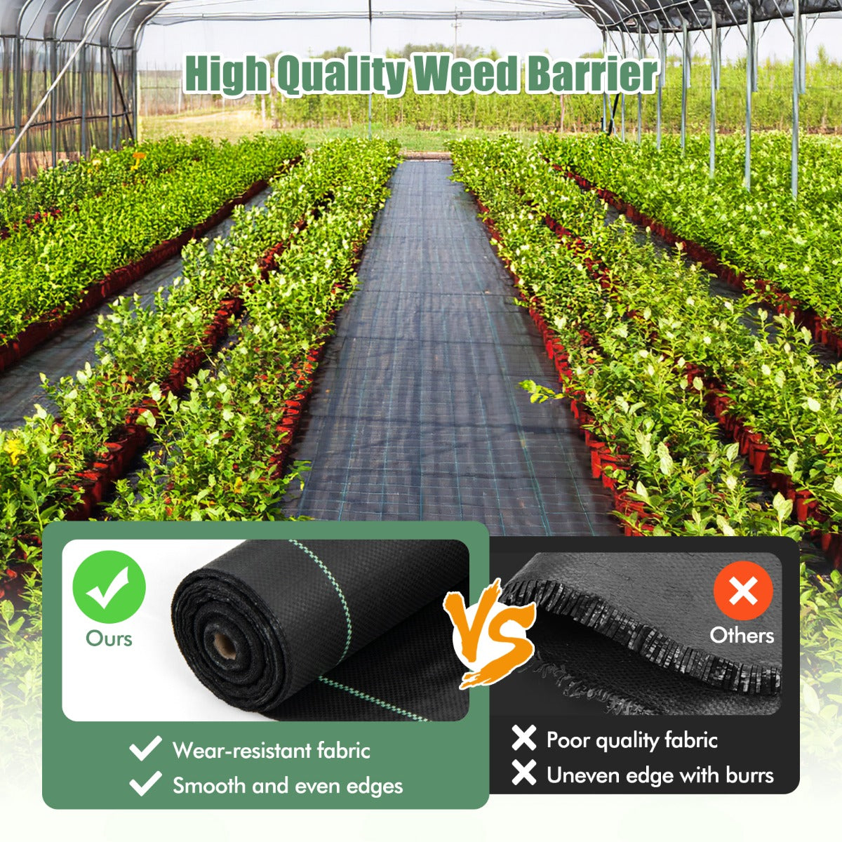 LIVSK Onkruidbestrijdingsdoek 50 m x 1 m - Slijtvaste Stof - Ademend en Doorlatend - Voor Optimale Plantengroei - Zwart