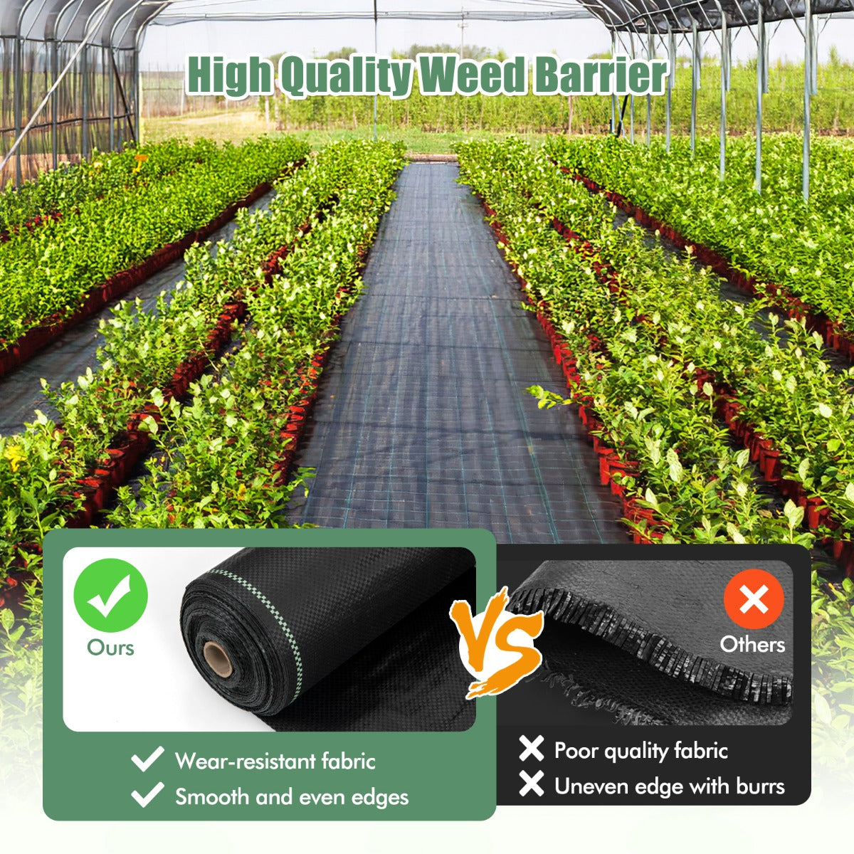 LIVSK Onkruidbestrijdingsdoek - Slijtvast - Zonlichtblokkering - Waterdoorlatend - 25 m x 2 m - Zwart