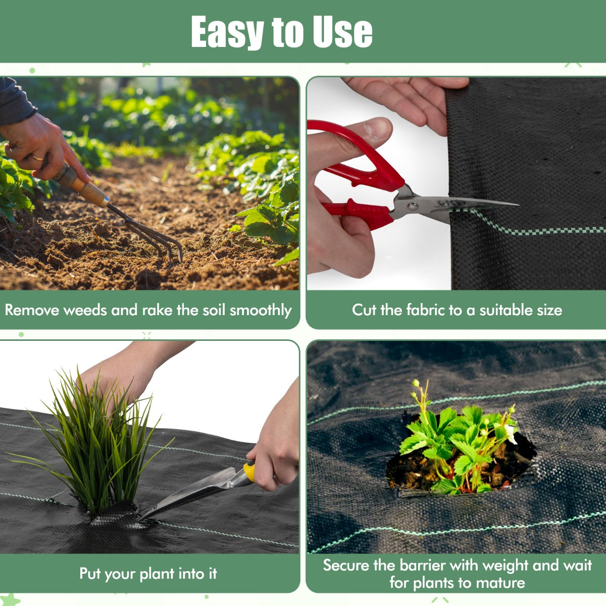 LIVSK Onkruidbestrijdingsdoek - Slijtvast - Zonlichtblokkering - Waterdoorlatend - 25 m x 2 m - Zwart