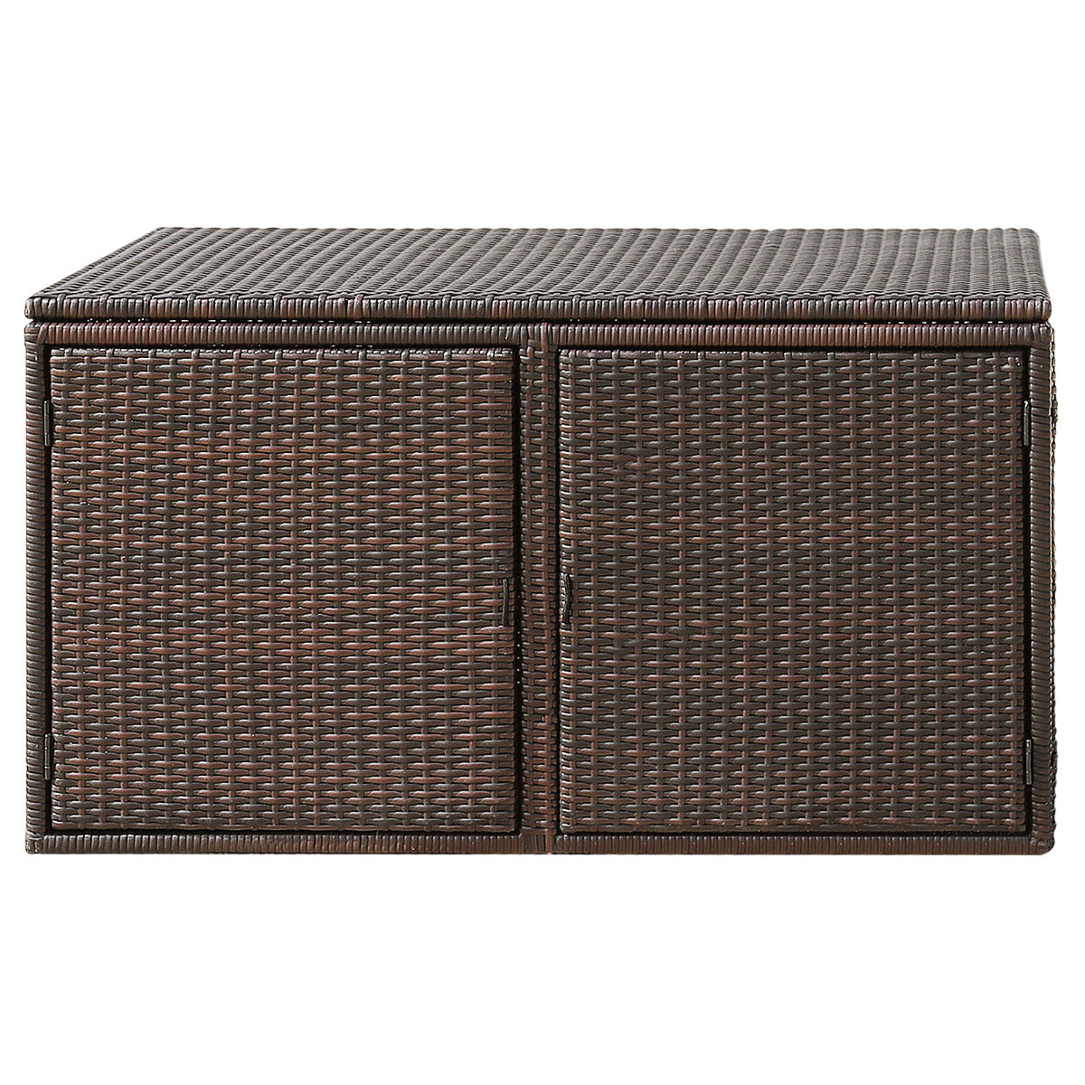 LIVSK Tuinopbergbox - 335L Capaciteit - Duurzaam Stalen Frame - 2 Interne Planken - Dubbele Deuren - Bruin