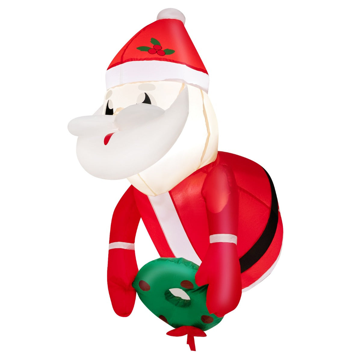 LIVSK Opblaasbare Kerstman met LED-verlichting - 100 cm - Eenvoudig te bevestigen met zuignappen - Duurzaam polyester -