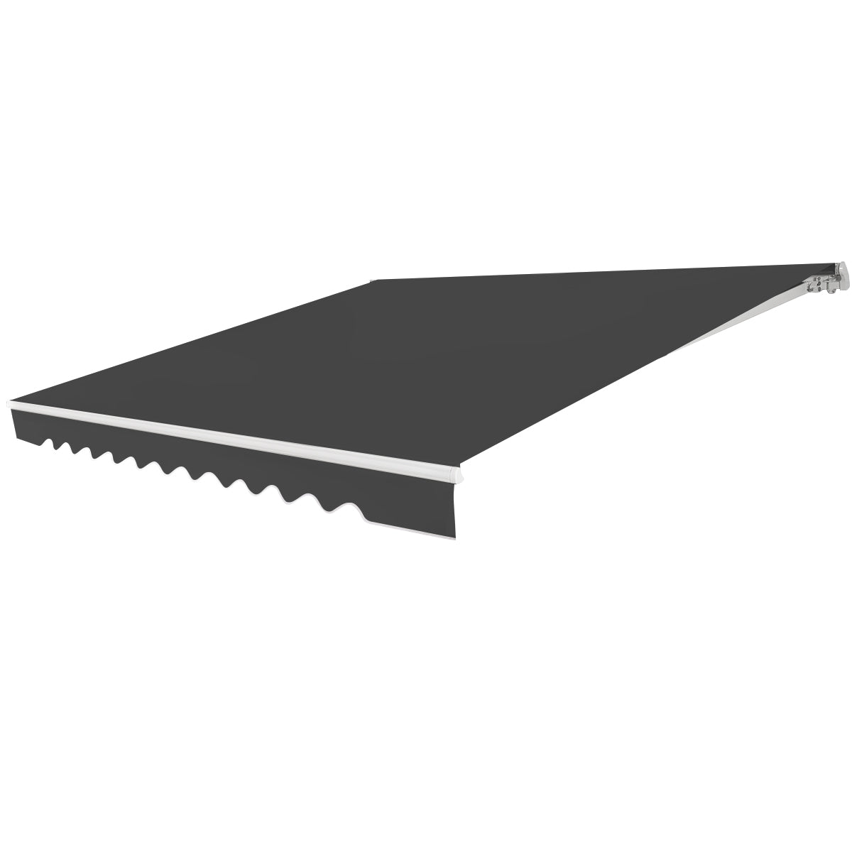LIVSK Oprolbare Luifel voor Onder Dakrand - Aluminium Frame - Waterdicht Polyester - Verstelbare Kanteling - 3m x 2,5m - Grijs