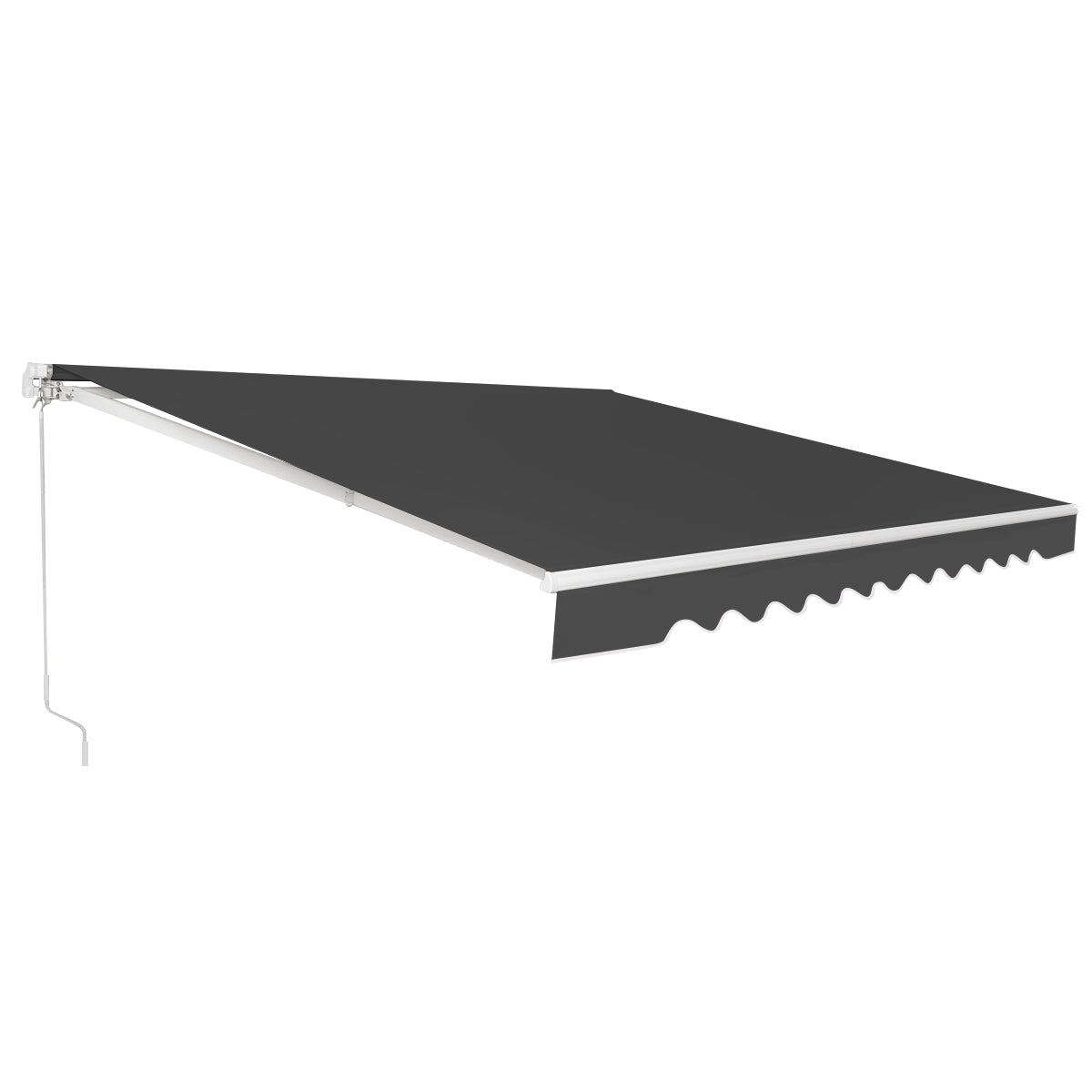 LIVSK Oprolbare Luifel voor Onder Dakrand - Aluminium Frame - Waterdicht Polyester - Verstelbare Kanteling - 3m x 2,5m - Grijs