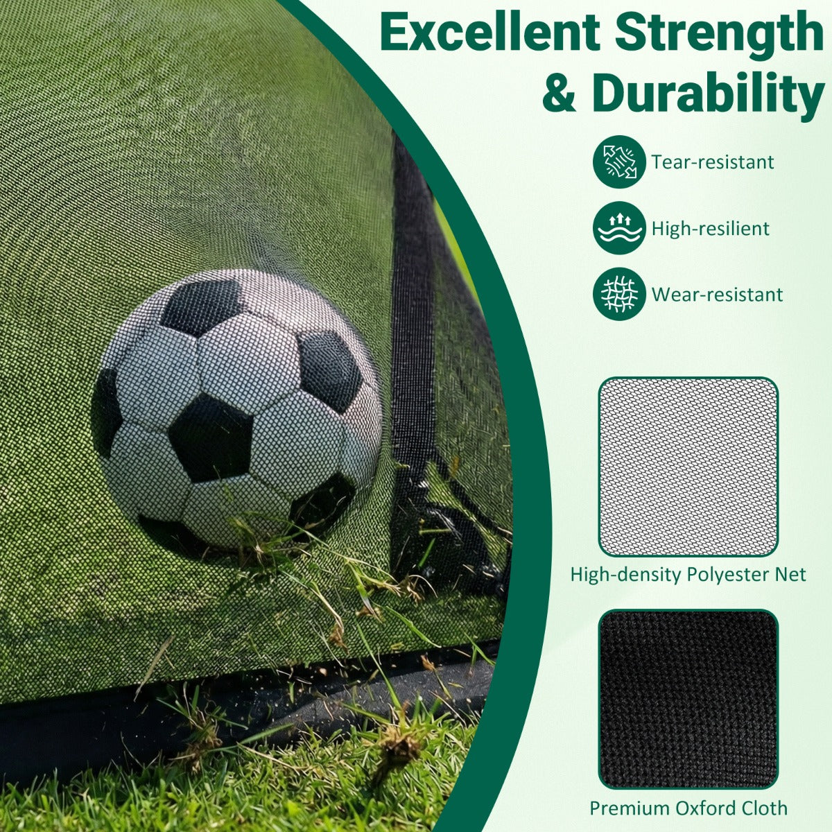 Livsk costway opvouwbaar voetbaldoel pop updoel voor voetbal met doelwand opvouwbaar doel met verankeringssysteem en robuust metalen frame