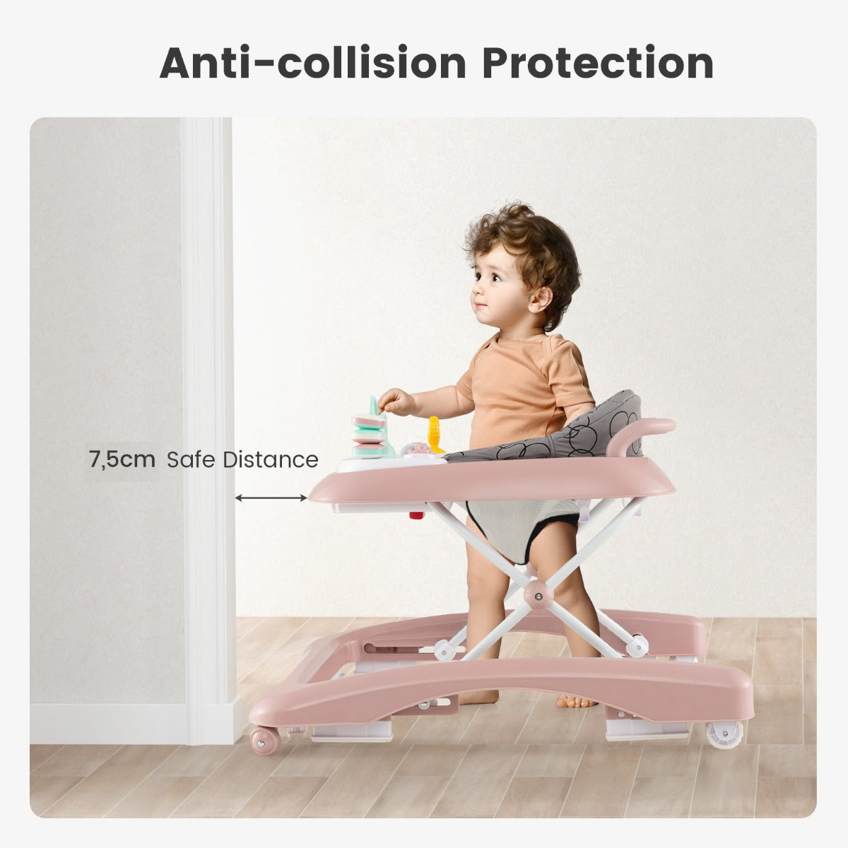 LIVSK Opvouwbaar Loopstoeltje - 3 Verstelbare Hoogtes - Interactief Speelbord - Veilig en Comfortabel - Voor Kinderen tot 12 kg -