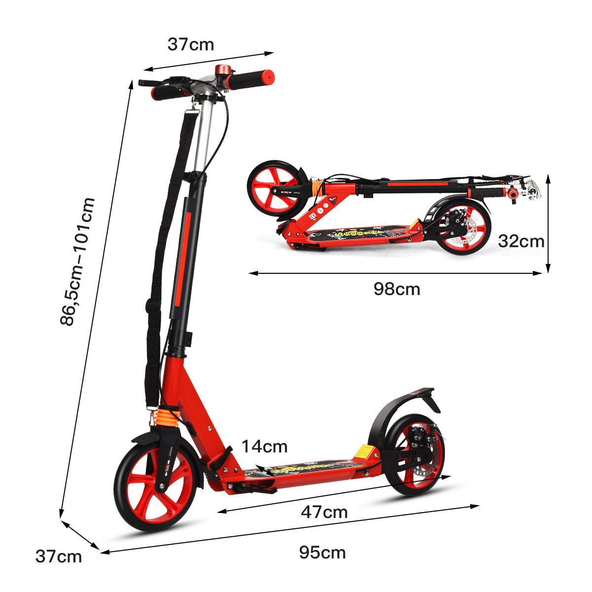 LIVSK Sportstep - Opvouwbaar - Aluminiumlegering - 3 Verstelbare Hoogtes - Grote PU-wielen - Tot 100 kg - Zoals afgebeeld