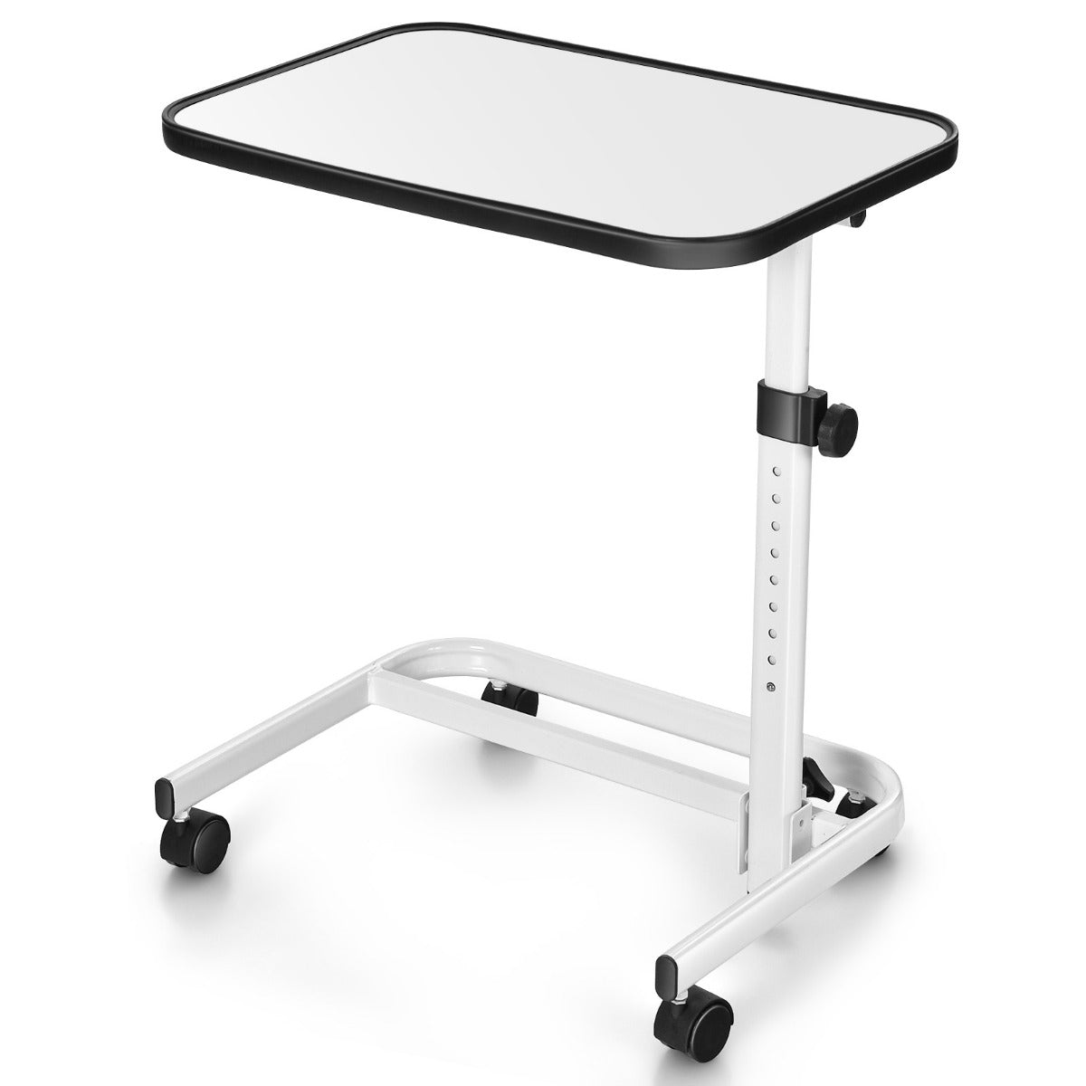 LIVSK Multifunctionele Laptoptafel - 9 Verstelbare Hoogtes 73-93 cm - Kantelbaar Tafelblad - Ruimtebesparend - Wit