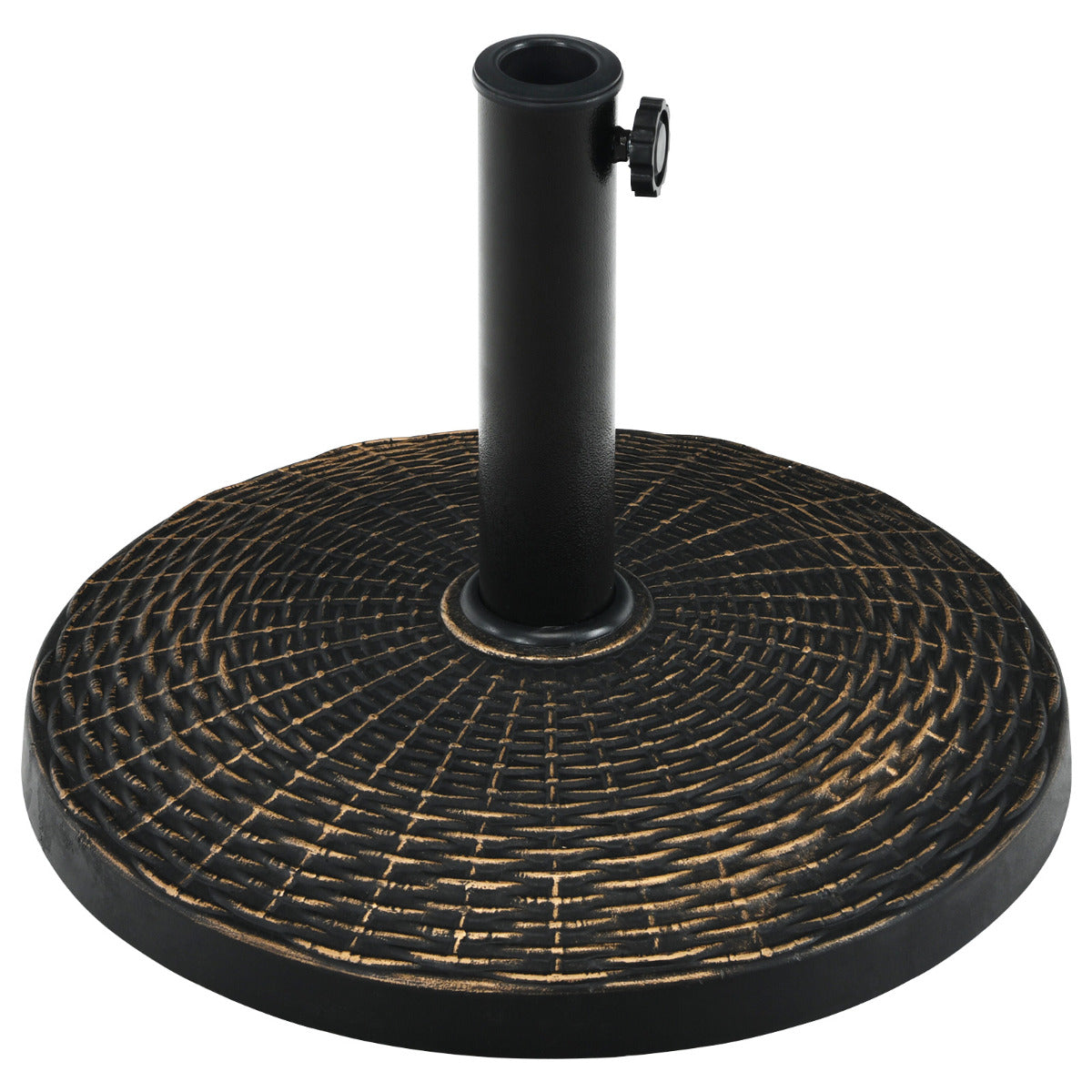 LIVSK Parasolstandaard - Hoogwaardig Hars - Waterdicht en Roestvrij - Inclusief 2 Adapters voor 38-48 mm - Stabiele Basis - Brons